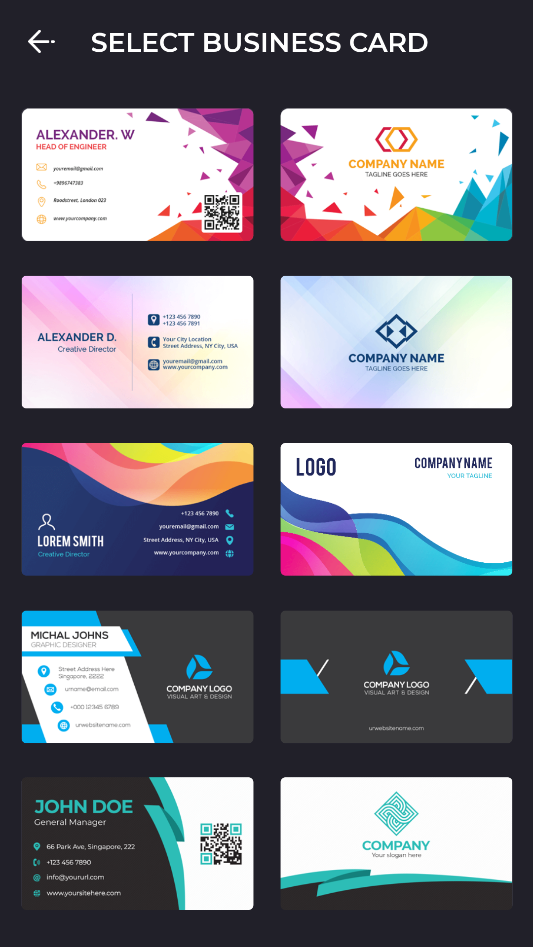 اسکرین شات 7 برنامه Ultimate Business Card Maker