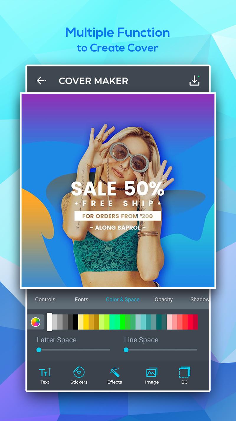 اسکرین شات 3 برنامه Cover Photo Maker : Post Maker
