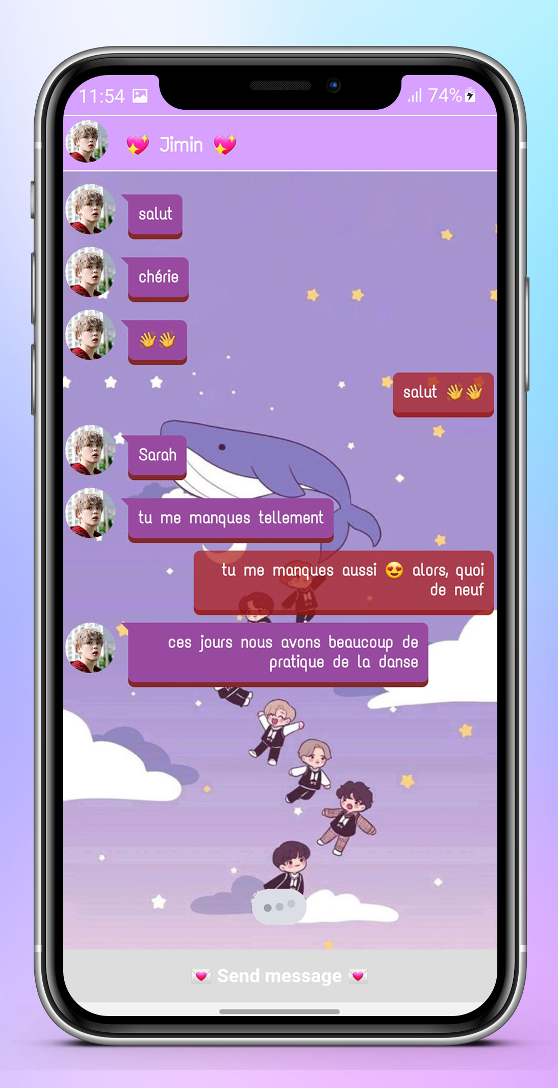 اسکرین شات 5 بازی BTS Messenger: Chat Simulation