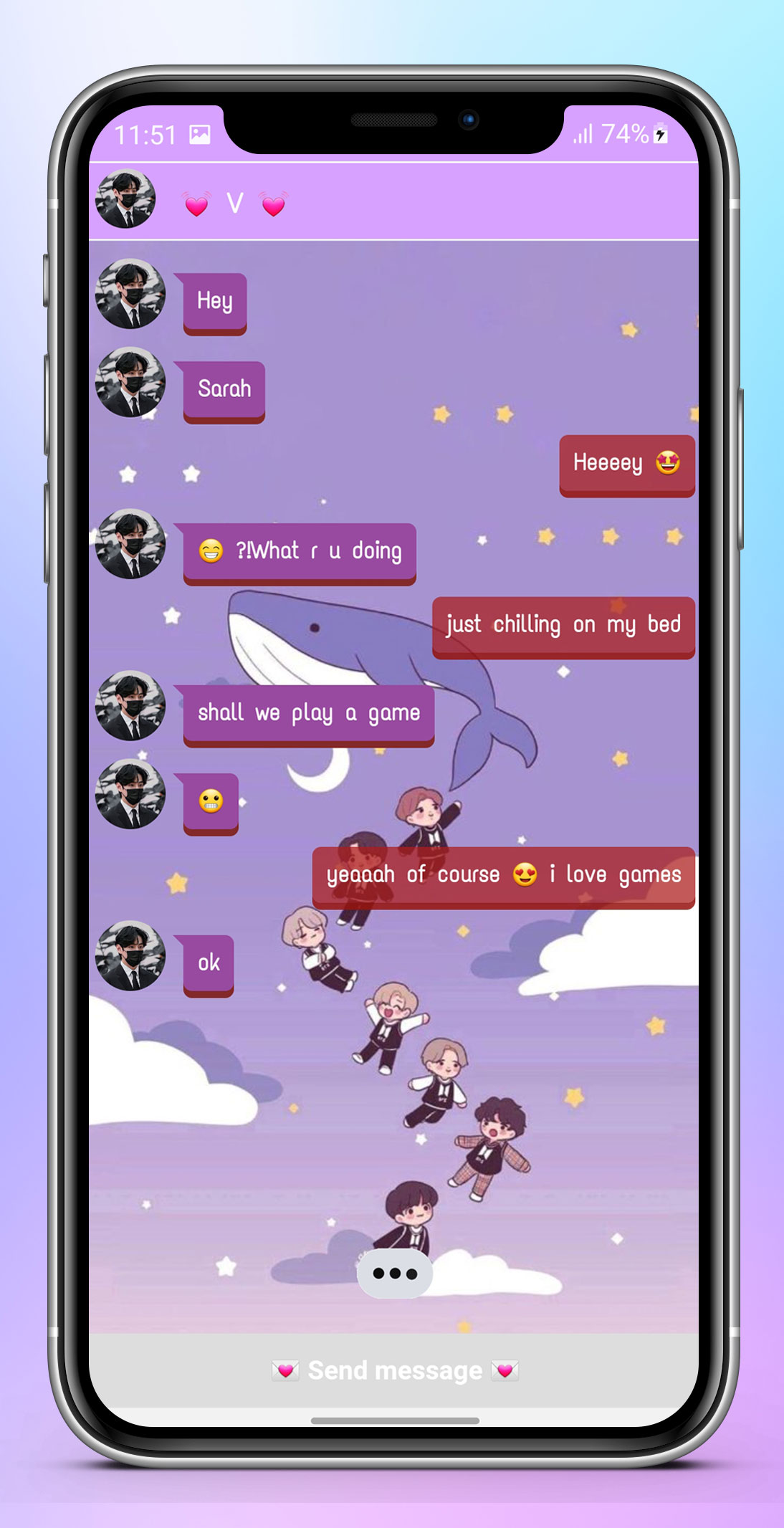 اسکرین شات 3 بازی BTS Messenger: Chat Simulation