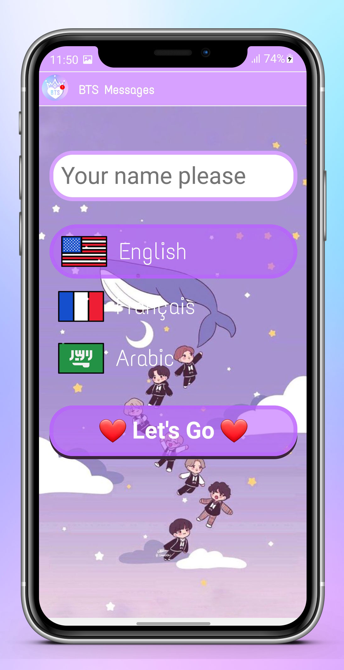 اسکرین شات 1 بازی BTS Messenger: Chat Simulation