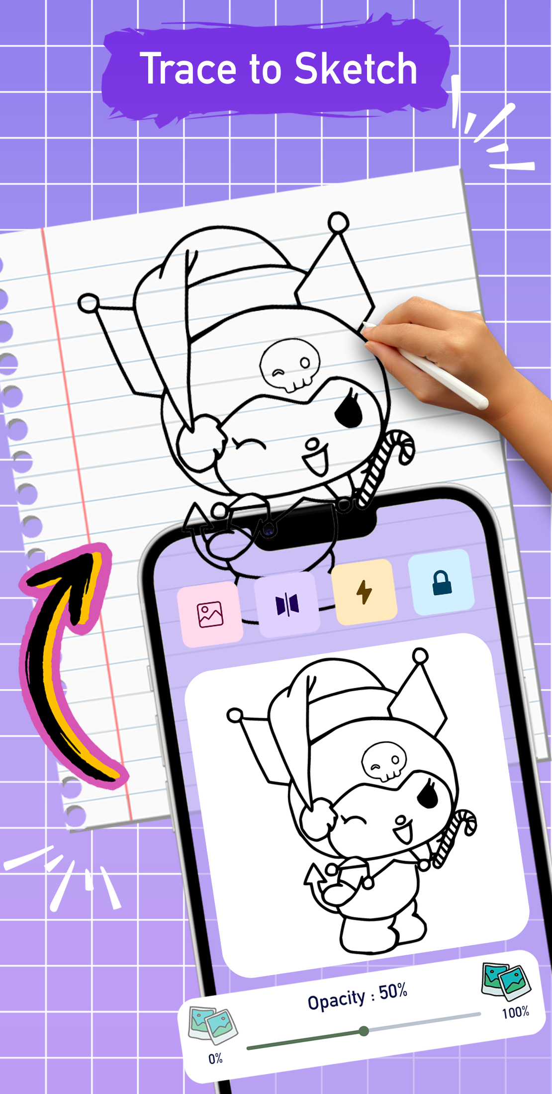 اسکرین شات 1 برنامه Kuromi AR Drawing Sketch