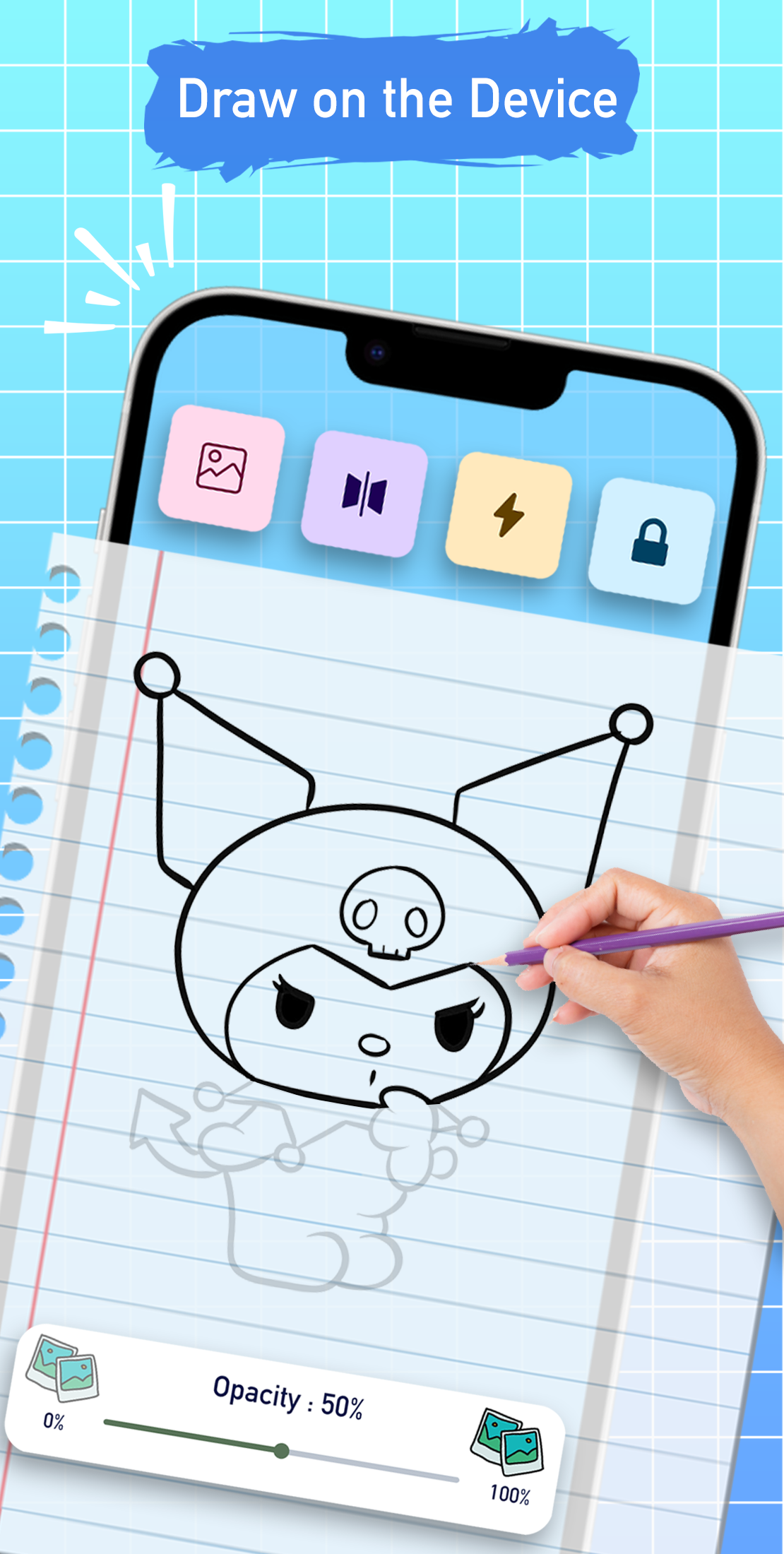 اسکرین شات 2 برنامه Kuromi AR Drawing Sketch