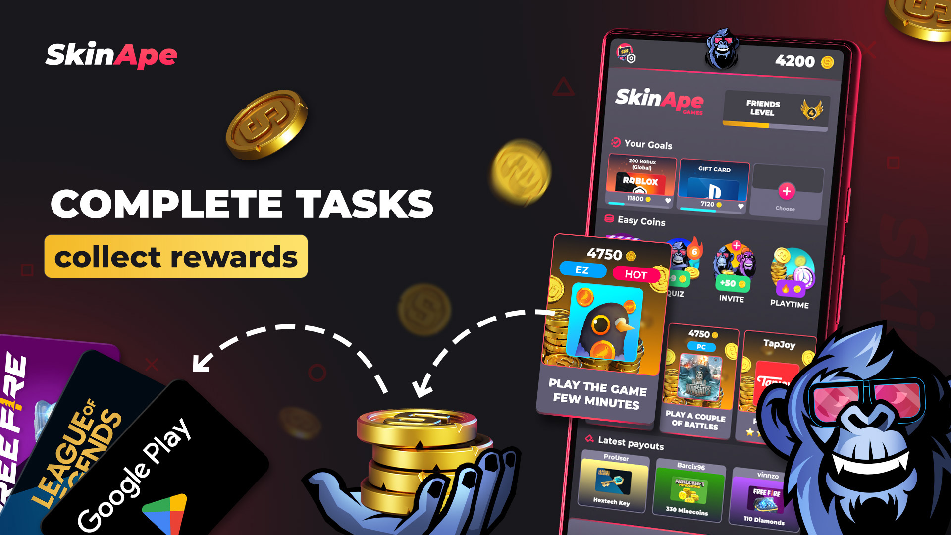 اسکرین شات 3 برنامه SkinApe for Games & Gift Cards
