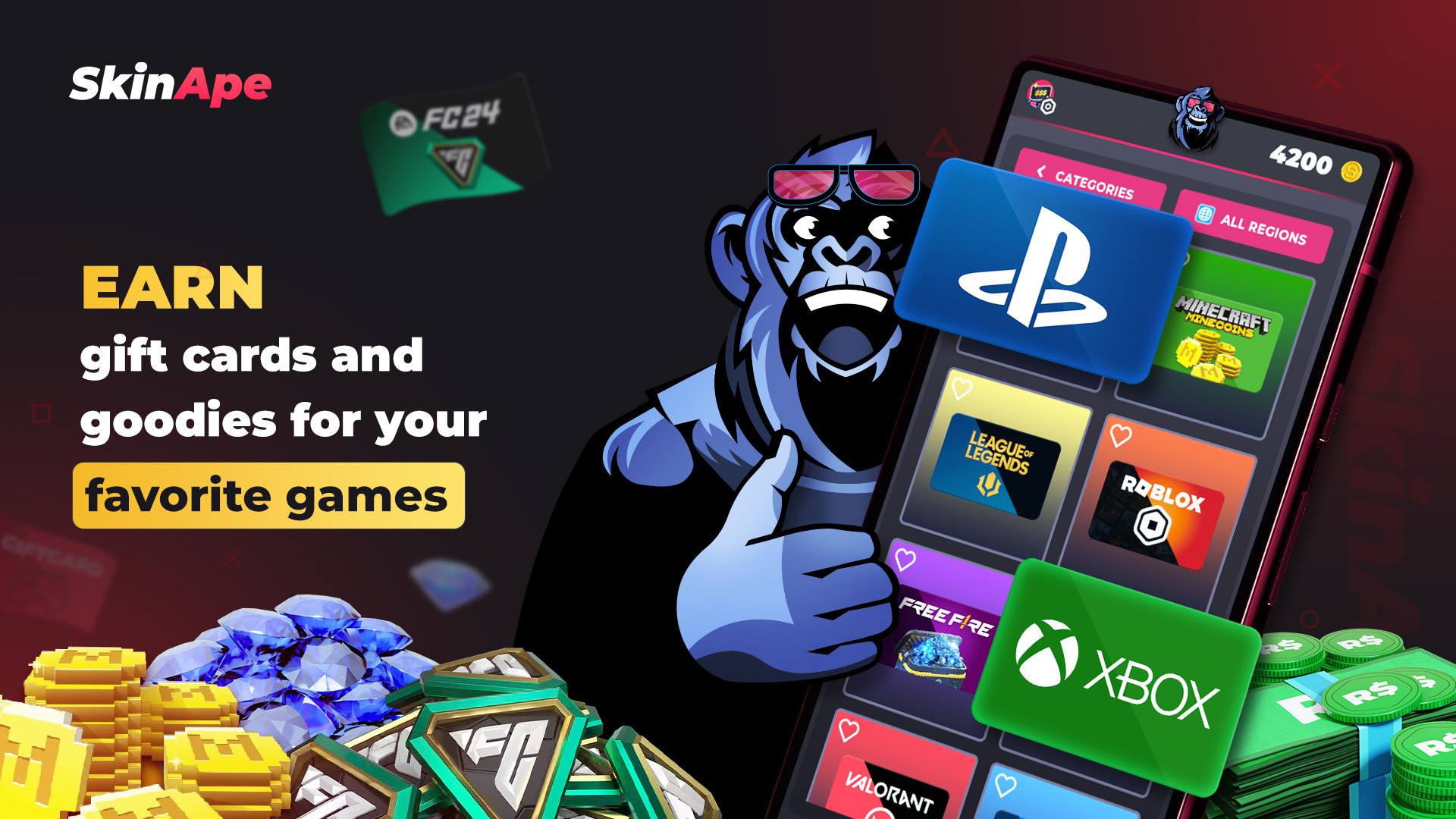 اسکرین شات 1 برنامه SkinApe for Games & Gift Cards