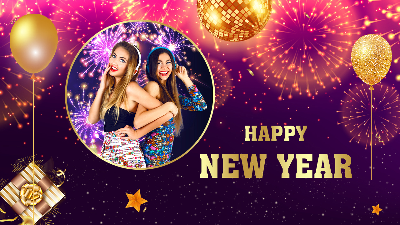 اسکرین شات 1 برنامه New Year Photo Frame & Quotes