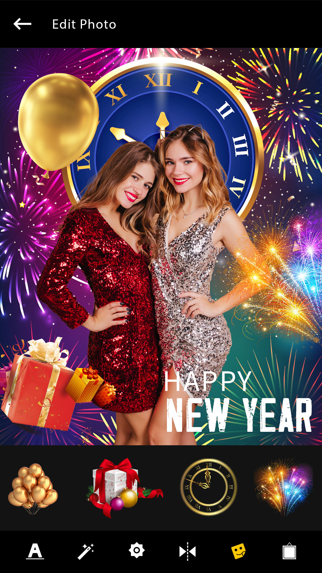 اسکرین شات 6 برنامه New Year Photo Frame & Quotes