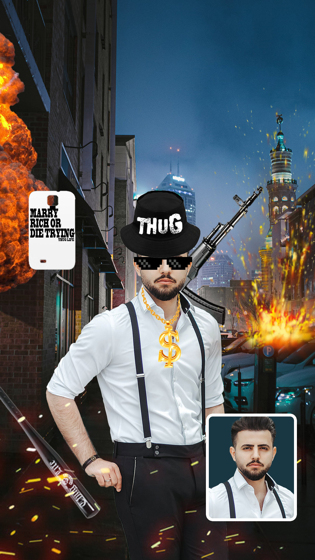 اسکرین شات 1 برنامه Thug Life Photo Editor