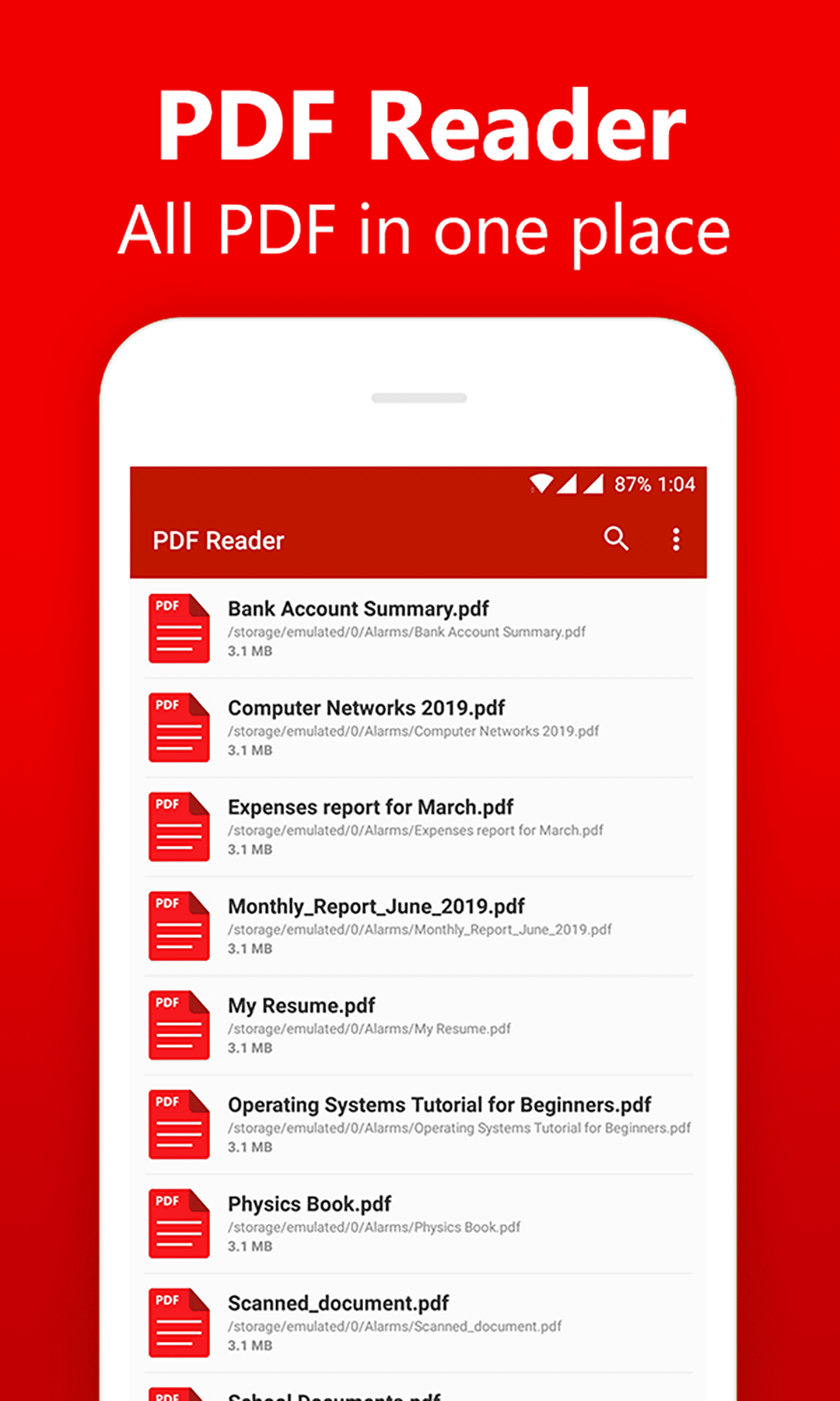 اسکرین شات 1 برنامه PDF Reader - PDF Viewer App
