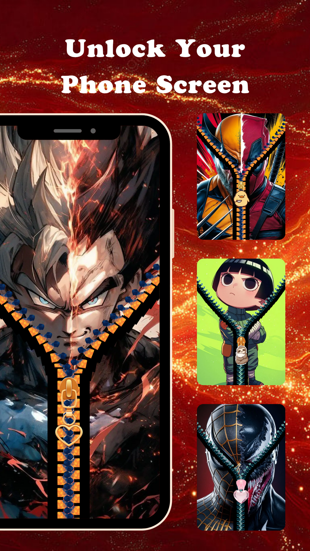 اسکرین شات 1 برنامه Zipper Lock Screen - Zip Style