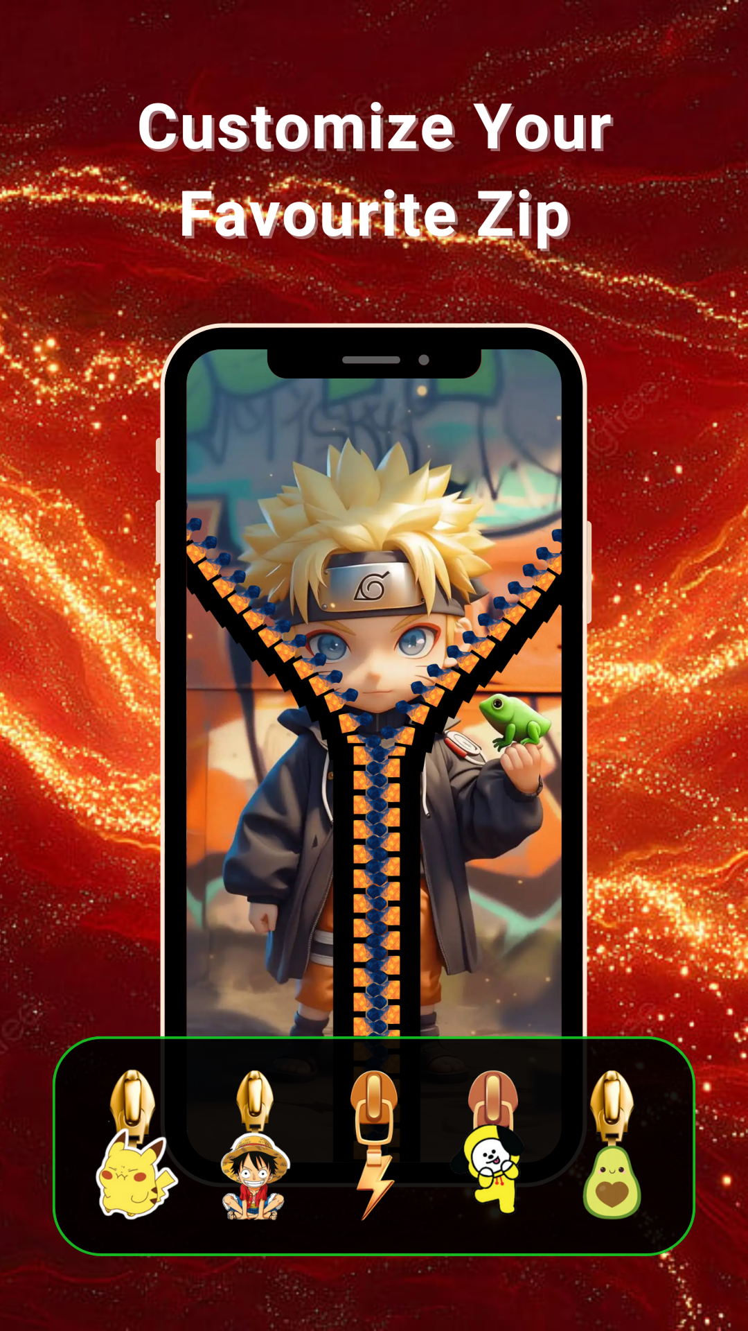 اسکرین شات 3 برنامه Zipper Lock Screen - Zip Style