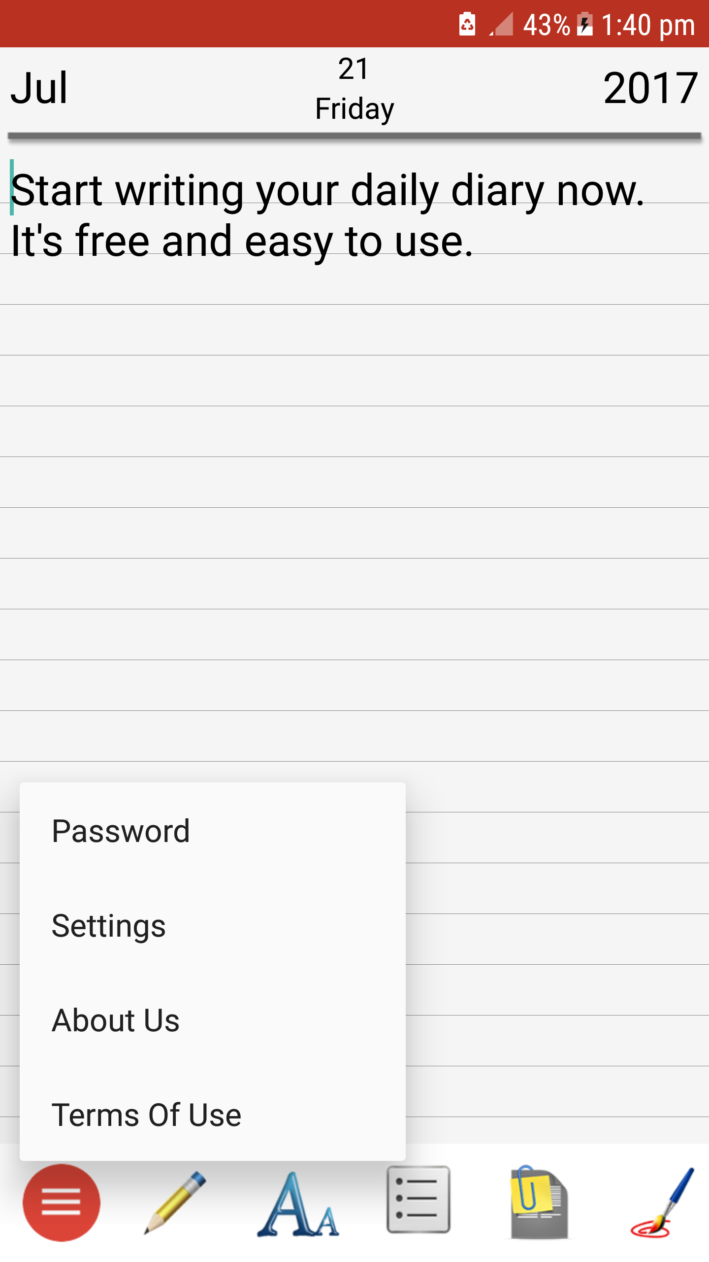 اسکرین شات 2 برنامه Diary