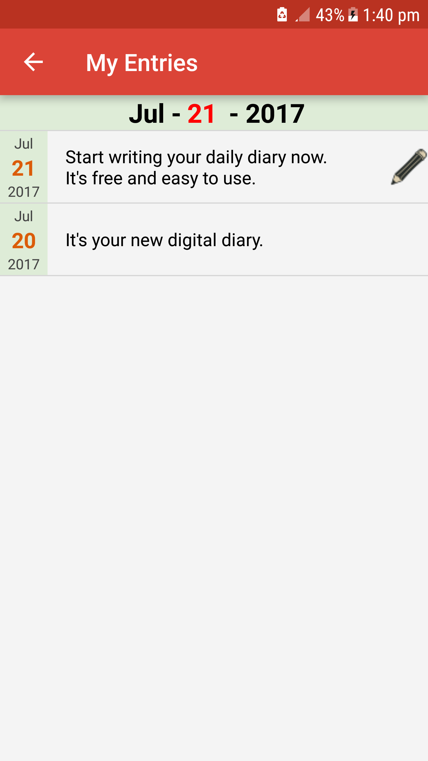 اسکرین شات 3 برنامه Diary