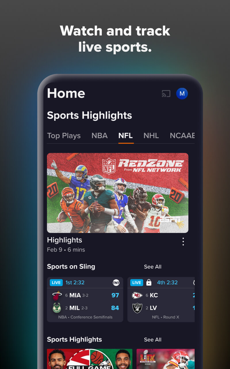 اسکرین شات 4 برنامه Sling: Live TV + Freestream
