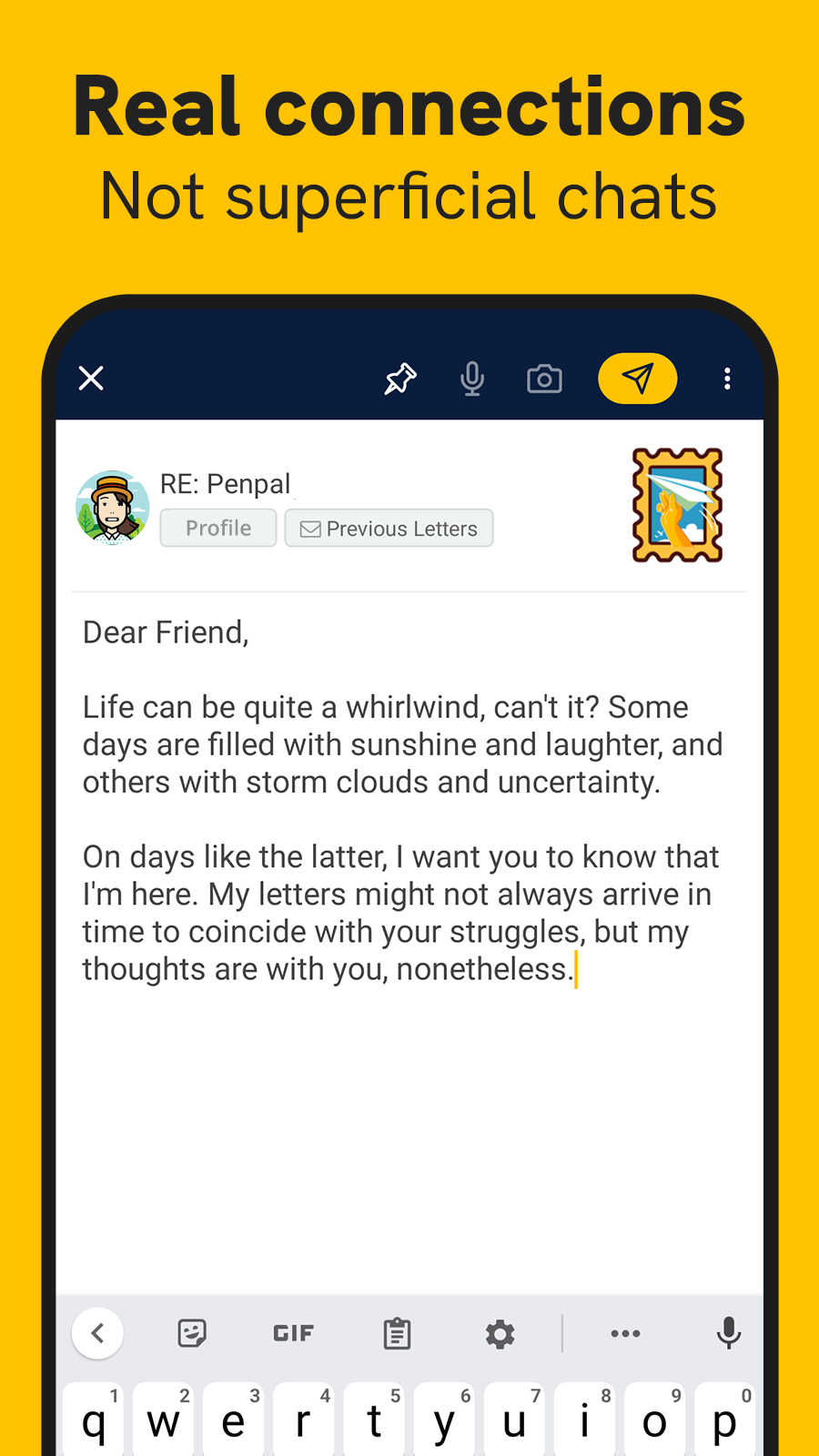 اسکرین شات 2 برنامه Slowly: Make Global Friends