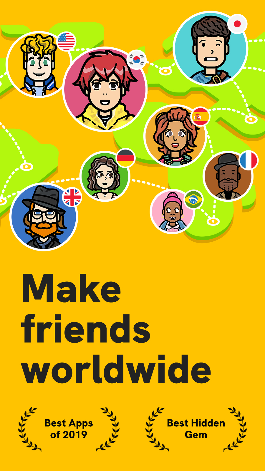 اسکرین شات 1 برنامه Slowly: Make Global Friends