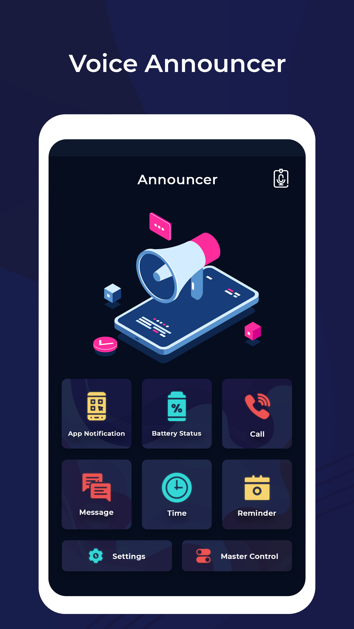 اسکرین شات 1 برنامه Voice Announcer