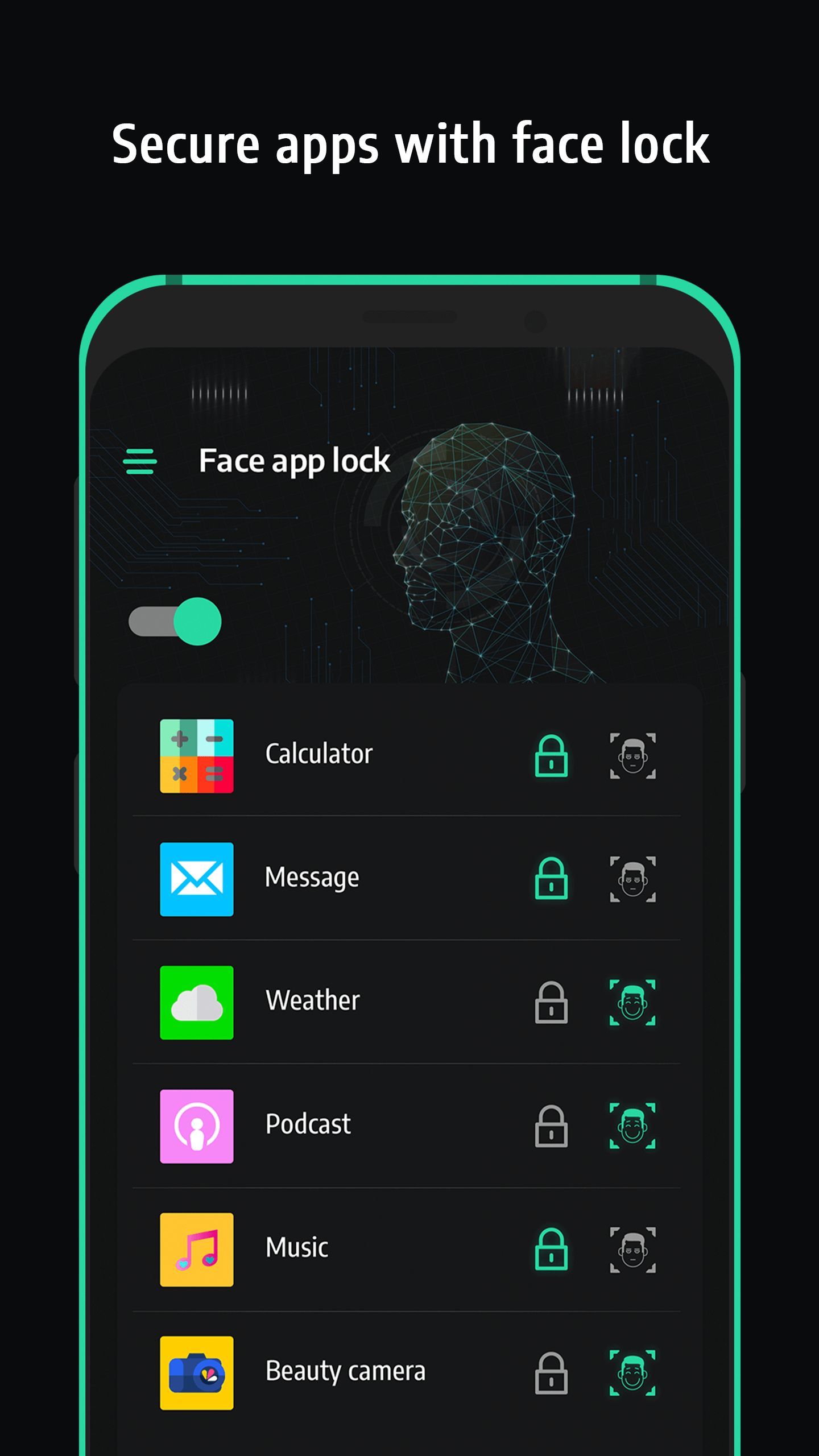 اسکرین شات 1 برنامه Applock with Face