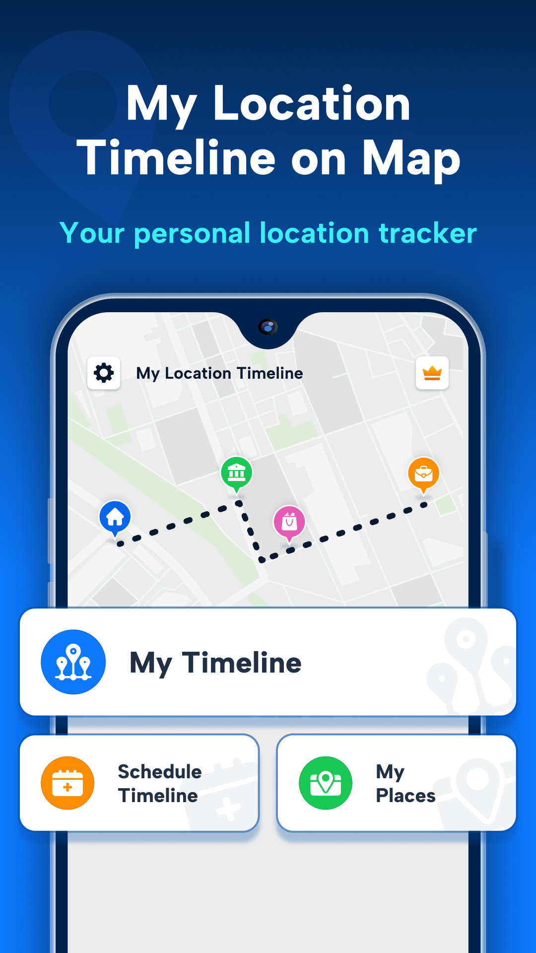 اسکرین شات 1 برنامه My Location Timeline on Map