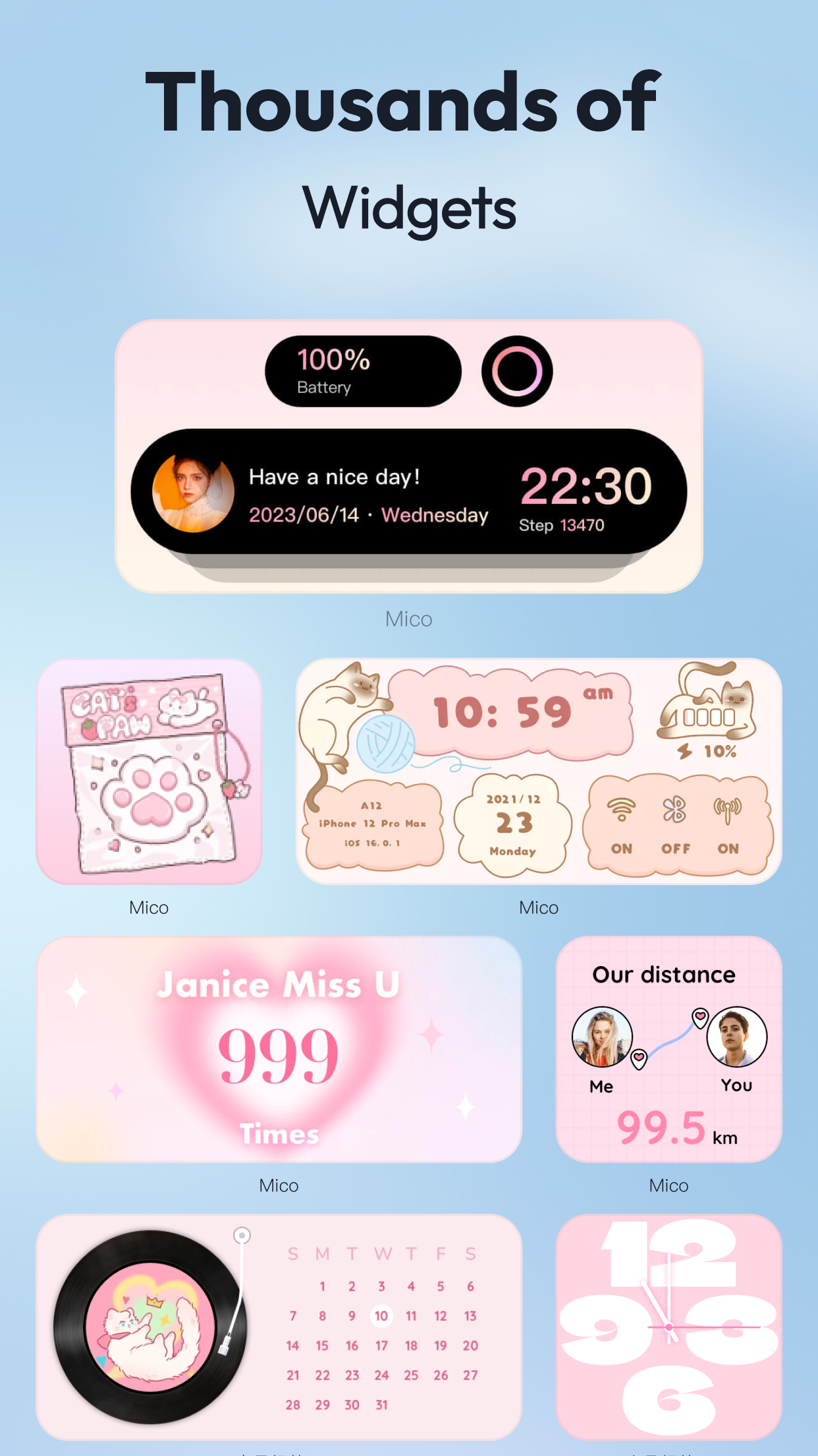 اسکرین شات 5 برنامه Mico - Widget & Live Wallpaper