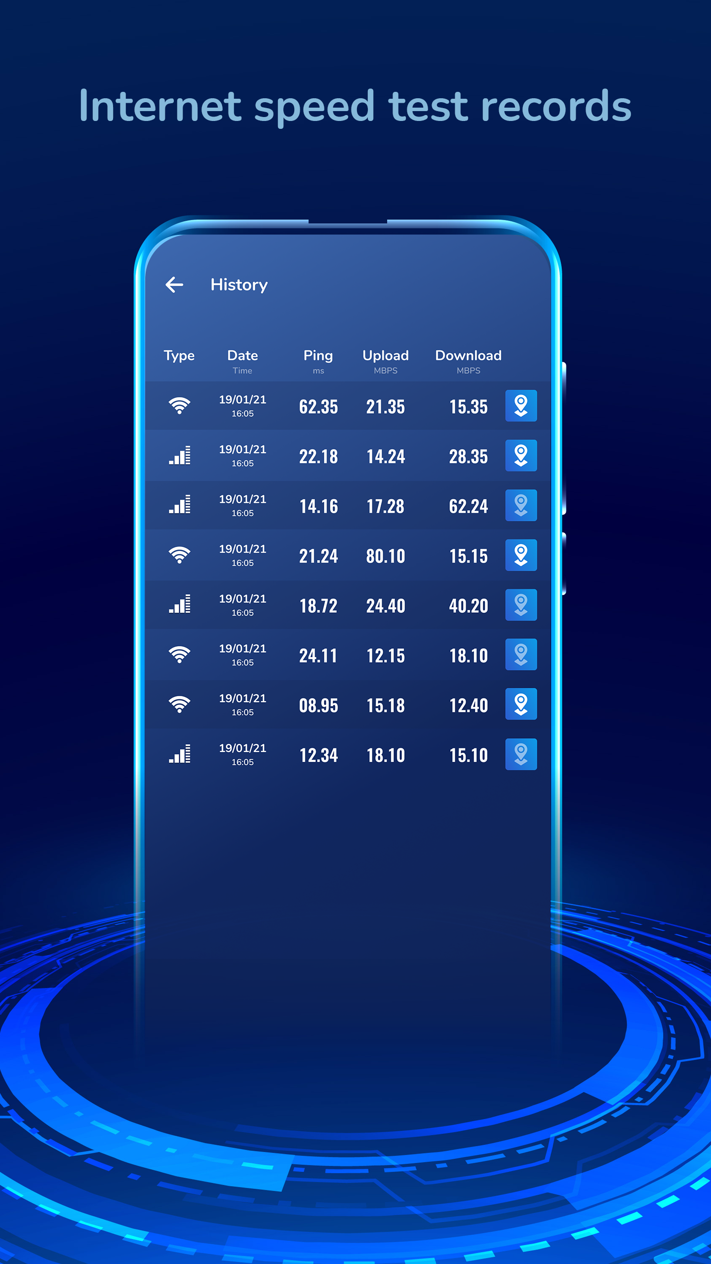 اسکرین شات 2 برنامه Internet Speed & Network Test