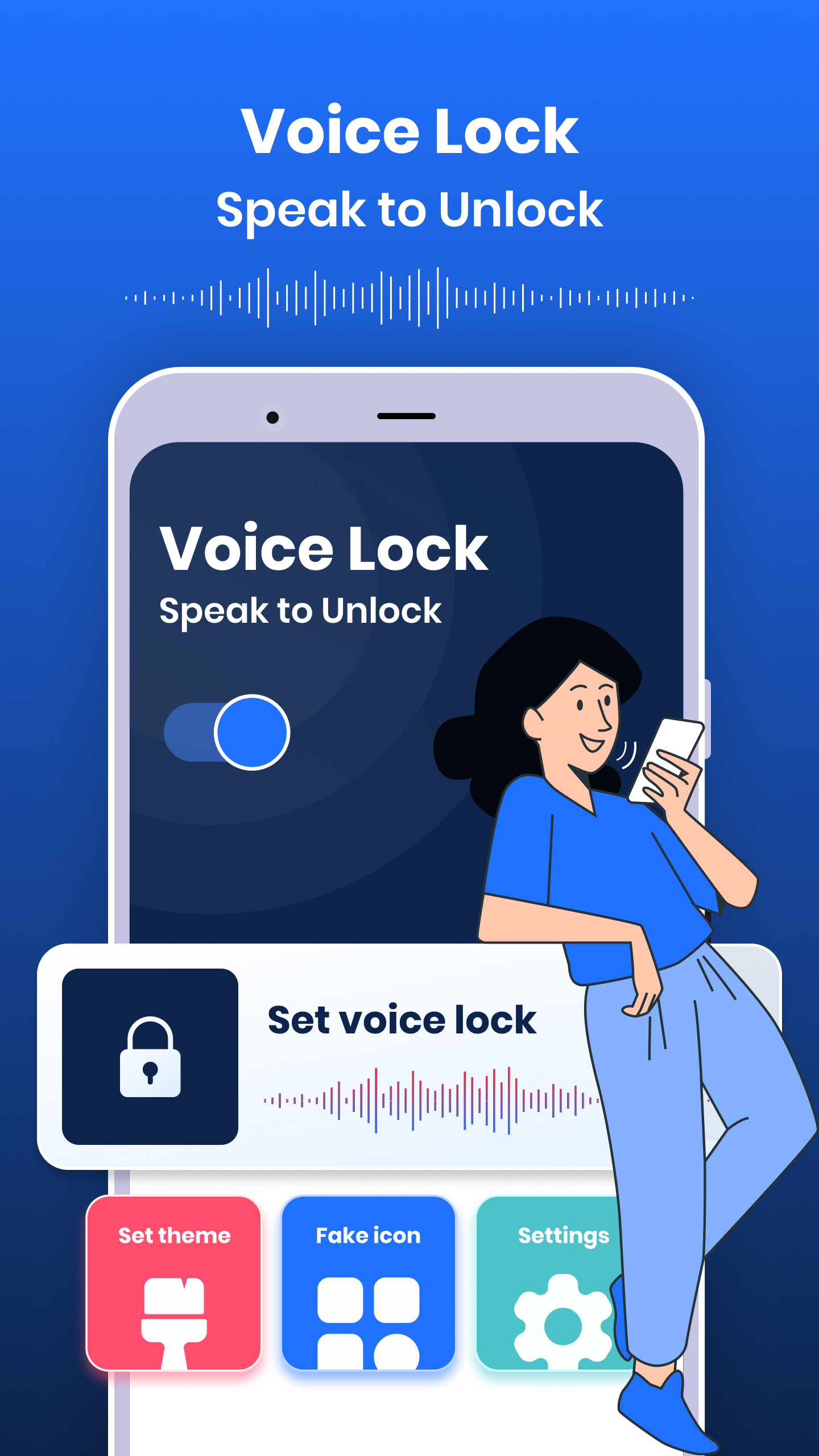 اسکرین شات 1 برنامه Voice Lock : Speak to Unlock