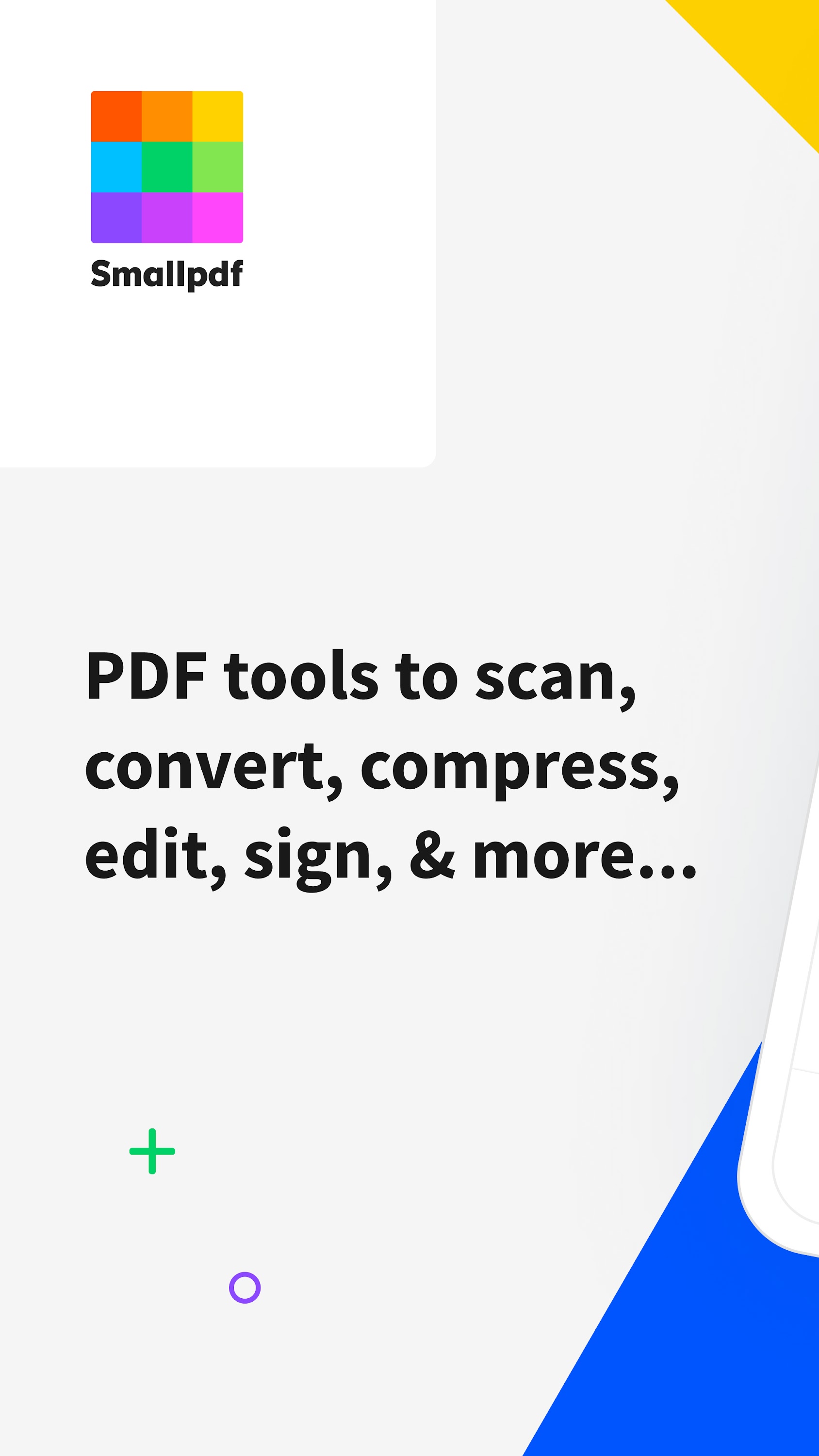 اسکرین شات 1 برنامه Smallpdf: PDF Scanner & Editor