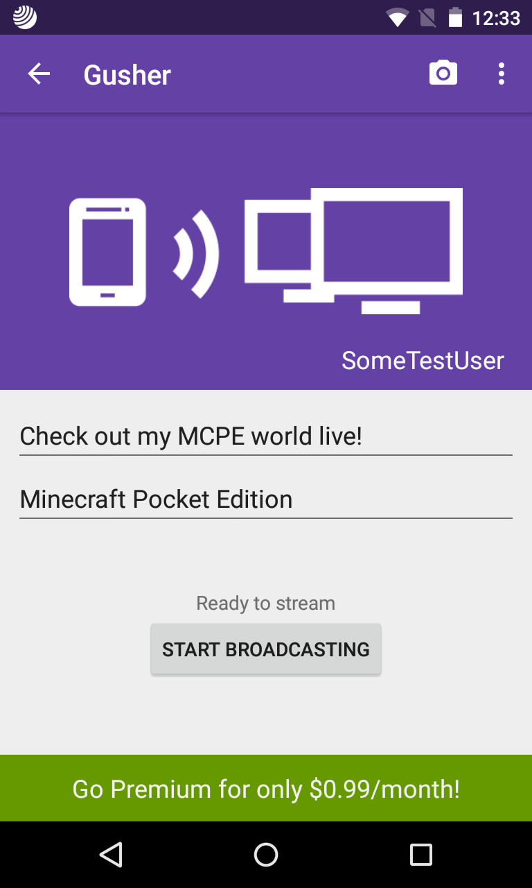 اسکرین شات 1 برنامه Gusher - Screen Broadcaster