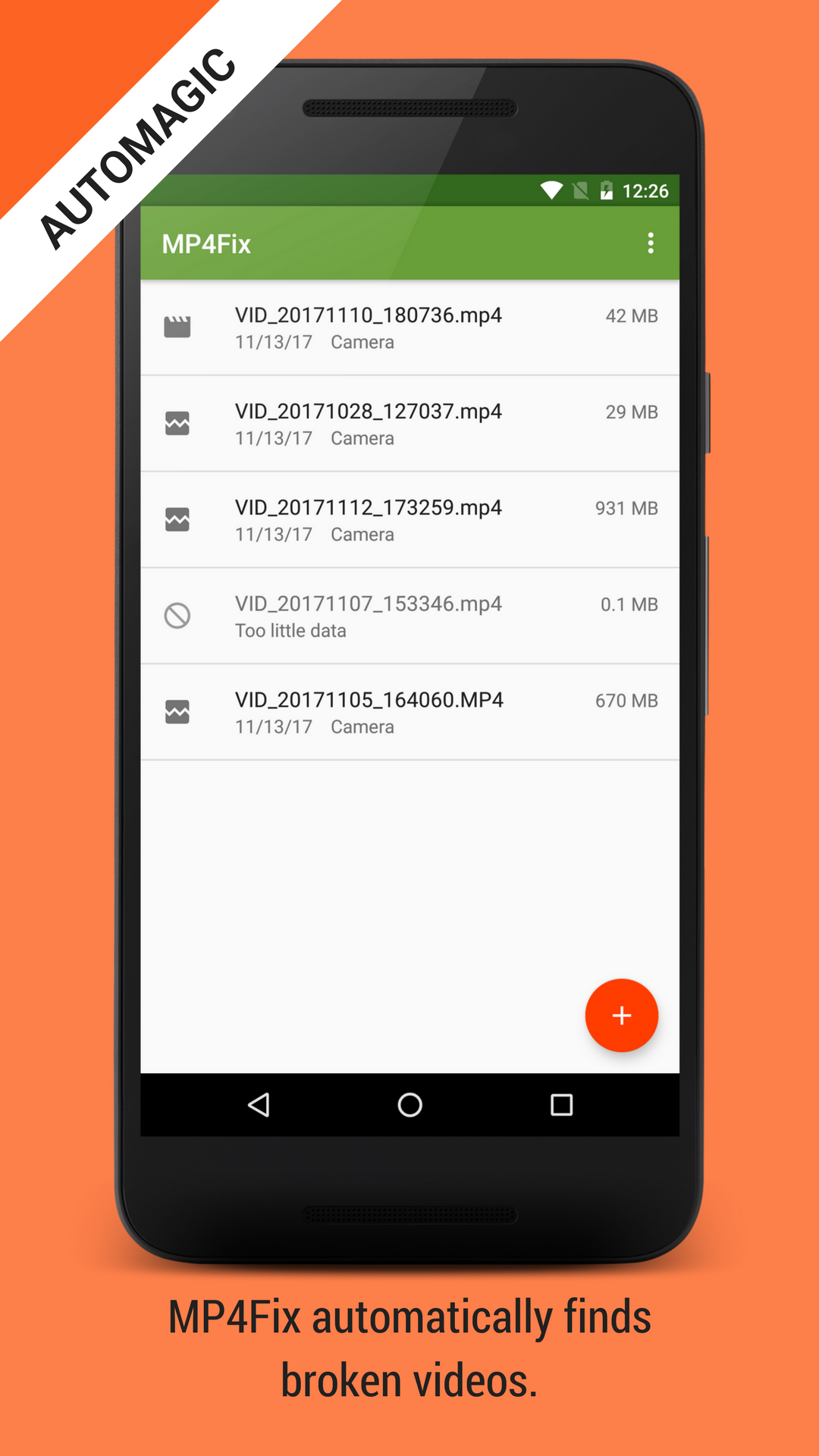 اسکرین شات 1 برنامه MP4Fix Video Repair Tool
