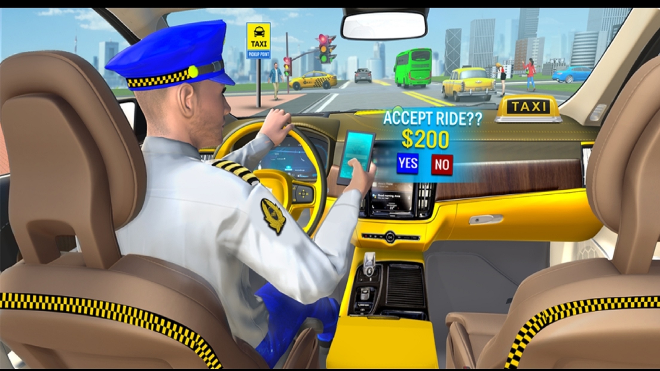 اسکرین شات 3 برنامه Cab Simulator Passenger Game