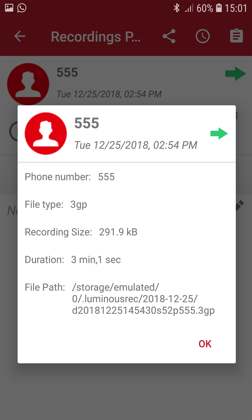 اسکرین شات 5 برنامه Call Recorder