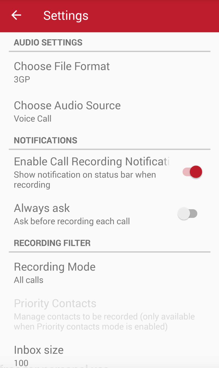 اسکرین شات 7 برنامه Call Recorder