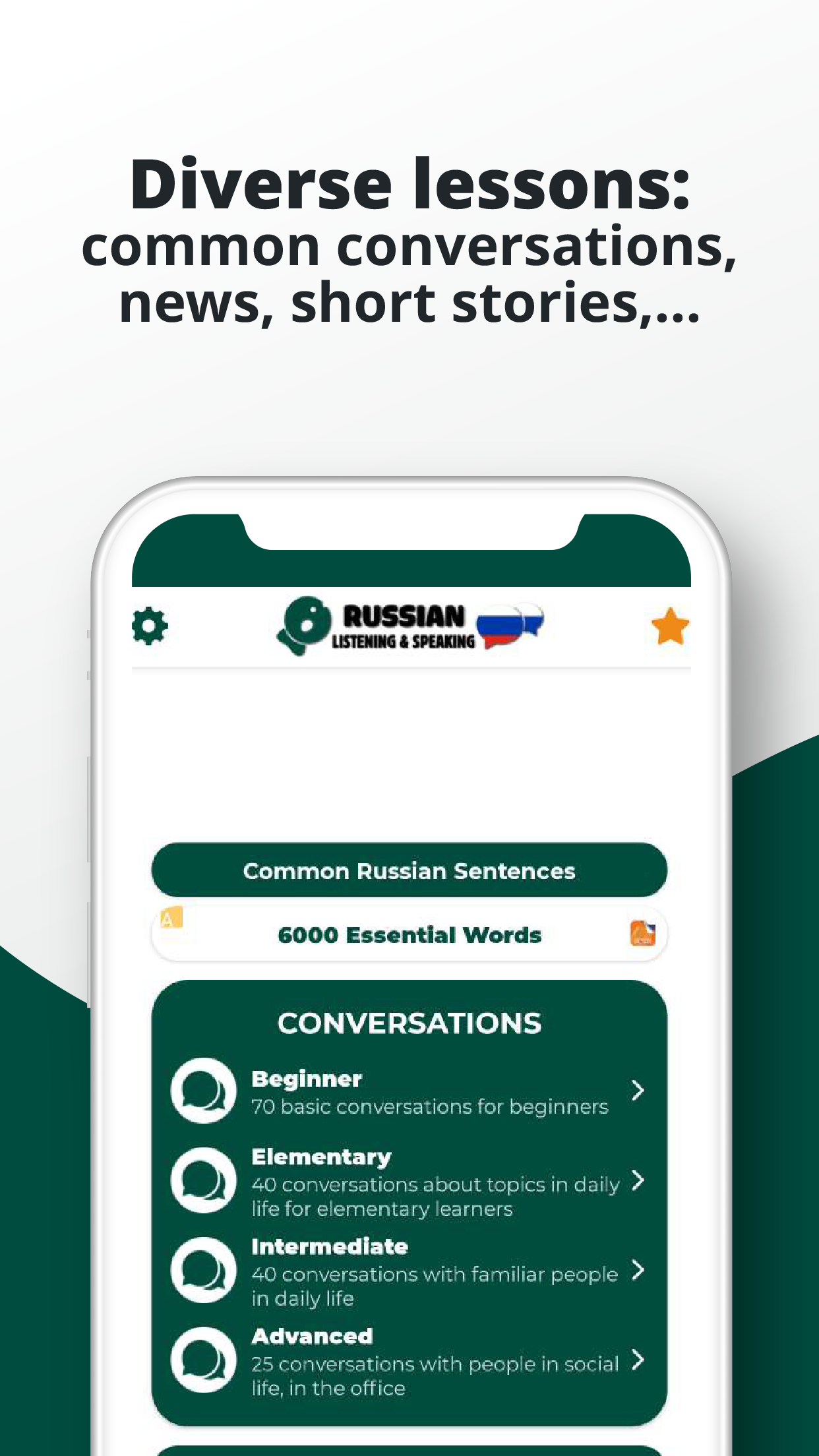 اسکرین شات 3 برنامه Russian ー Listening・Speaking