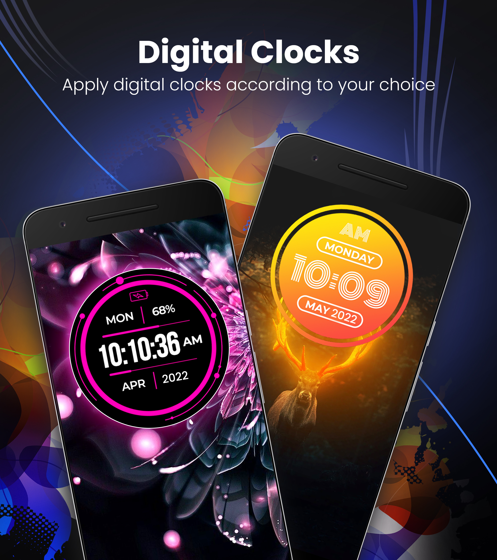 اسکرین شات 2 برنامه Smart Watch: Clock Wallpapers