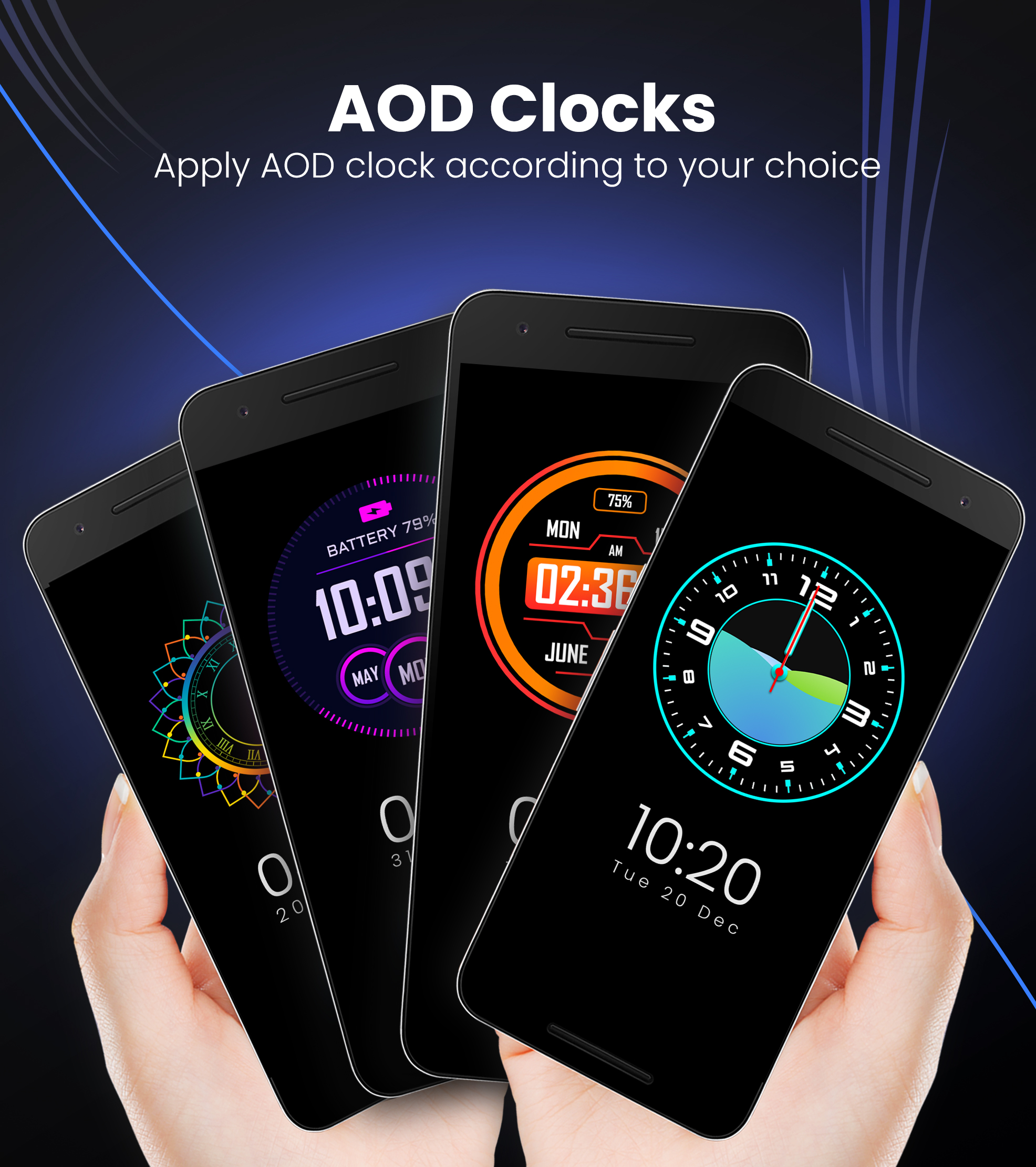 اسکرین شات 4 برنامه Smart Watch: Clock Wallpapers