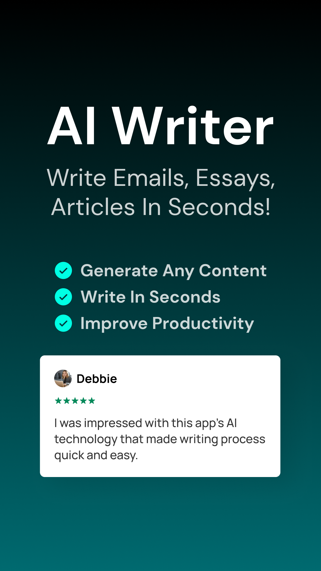 اسکرین شات 1 برنامه AI Writing: AI Essay Writer