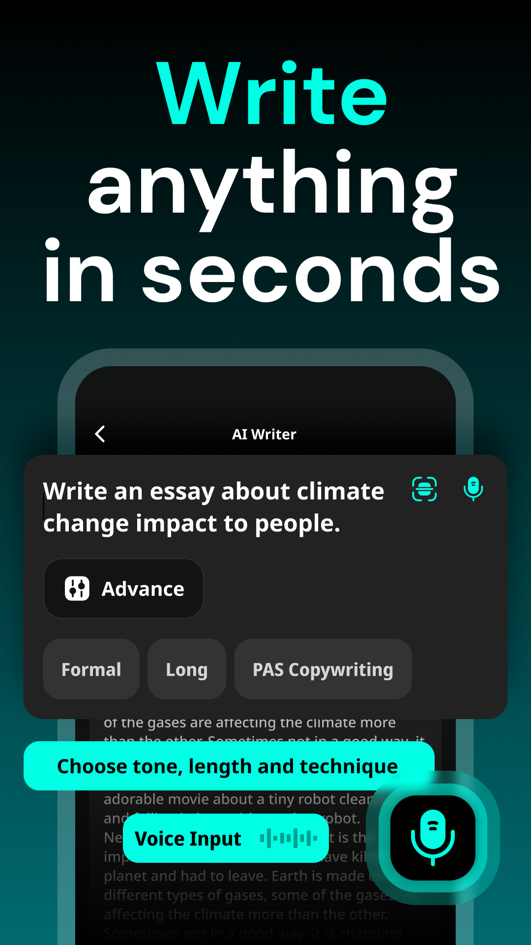 اسکرین شات 2 برنامه AI Writing: AI Essay Writer