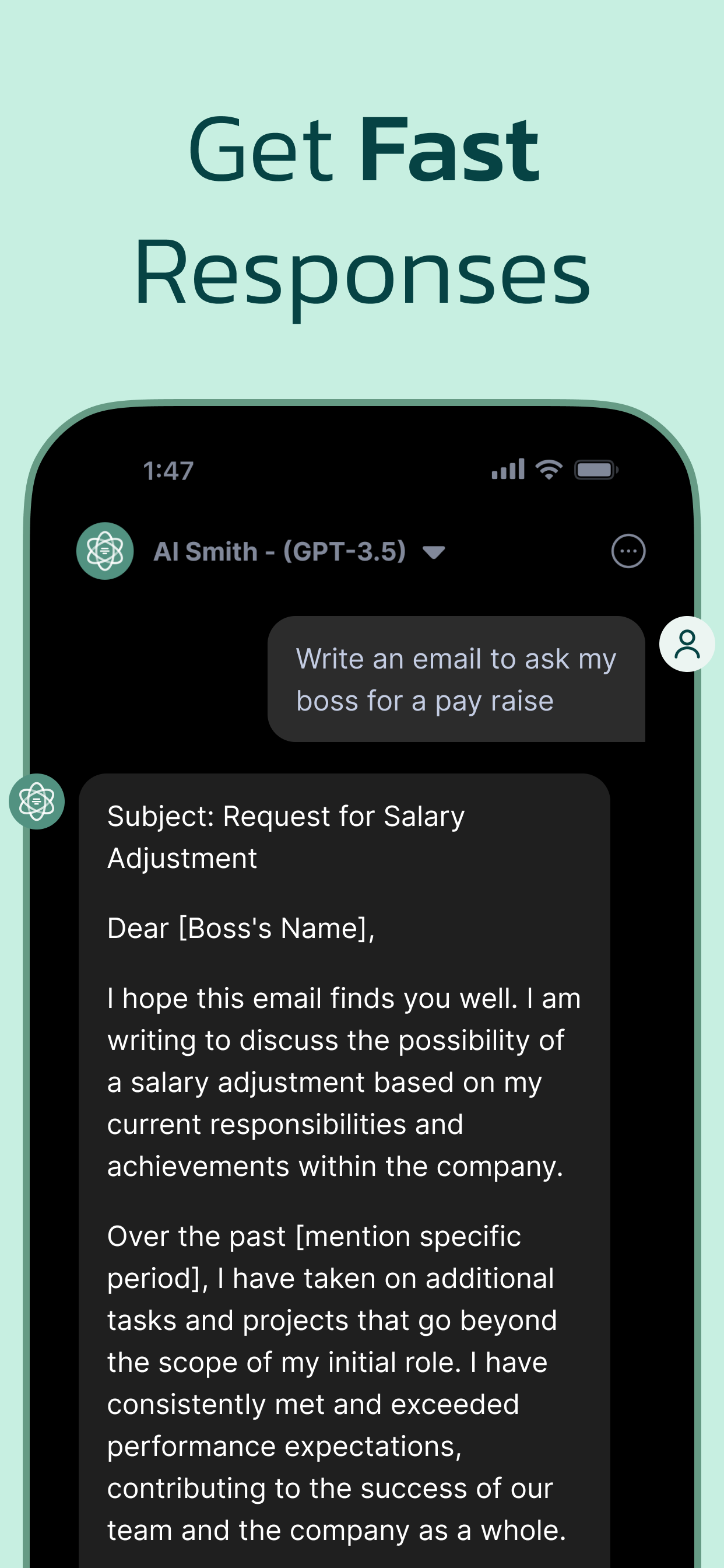 اسکرین شات 8 برنامه AI Chat Smith Open Chatbot 4