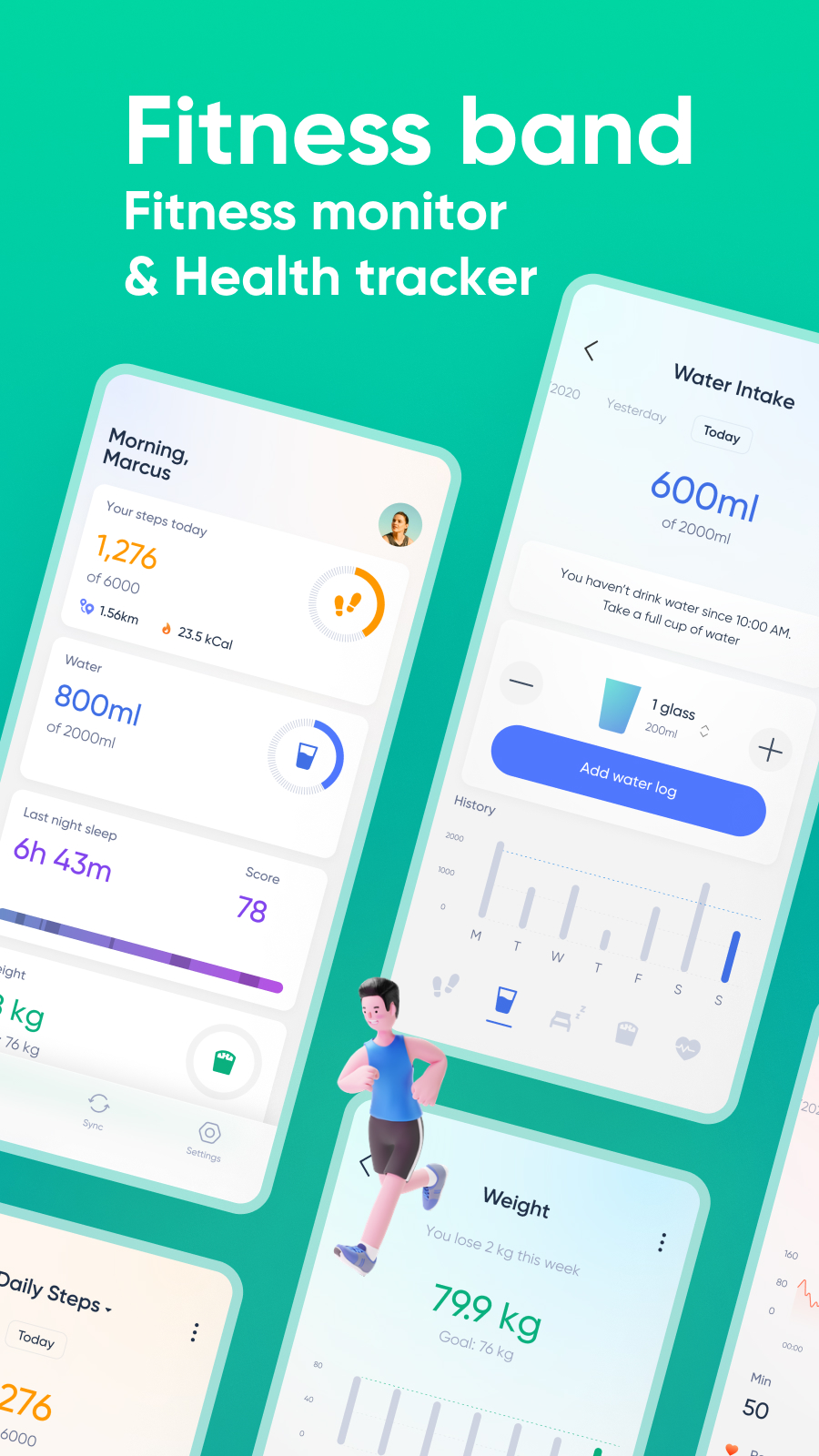 اسکرین شات 1 برنامه Fitness Band - Fitness Tracker