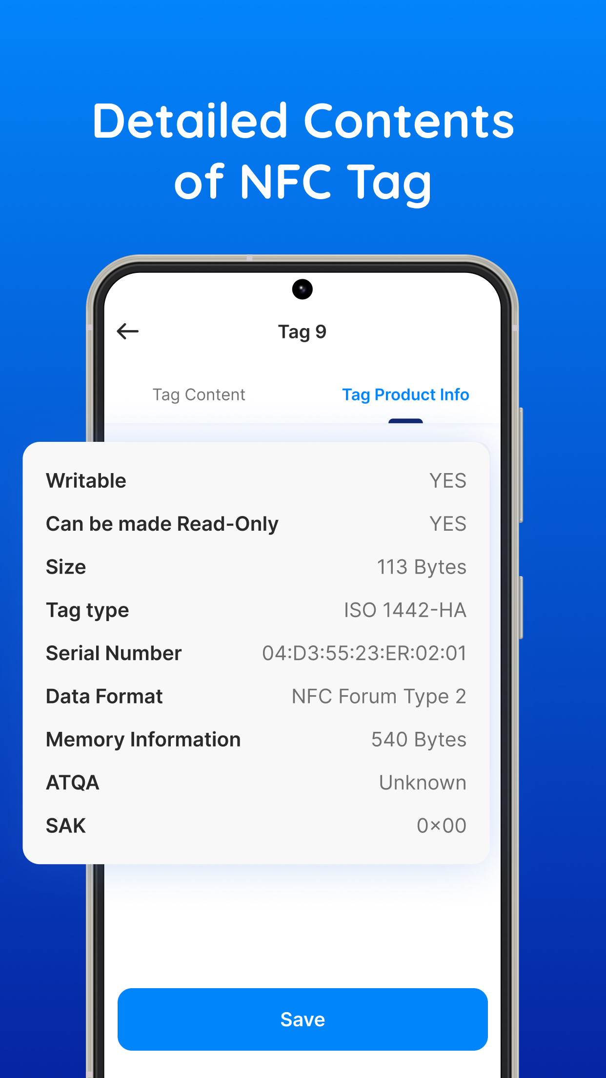 اسکرین شات 2 برنامه NFC Tags: Card Reader & Writer