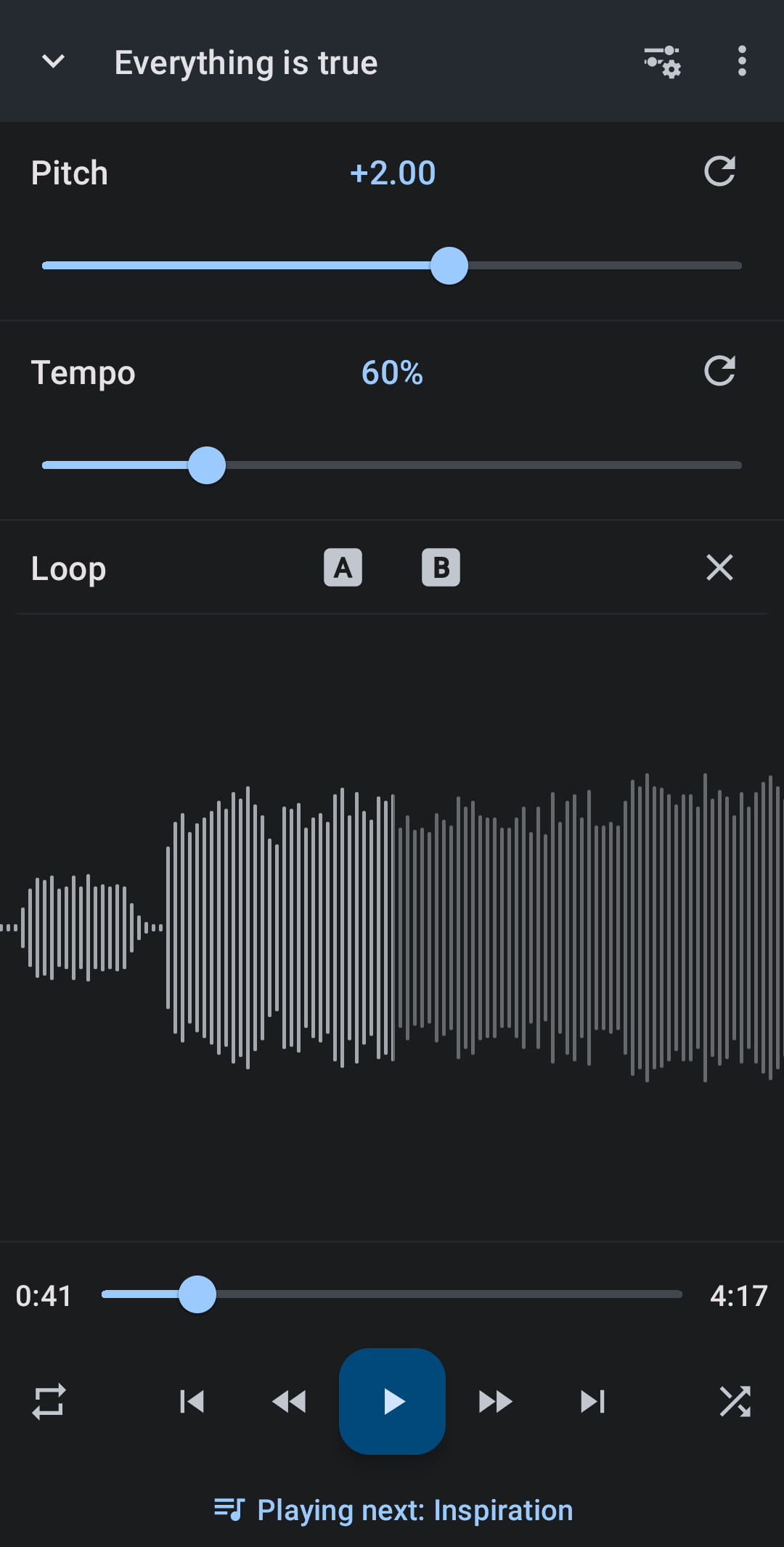اسکرین شات 1 برنامه تغییر دهنده سرعت موسیقی - Music Speed Changer