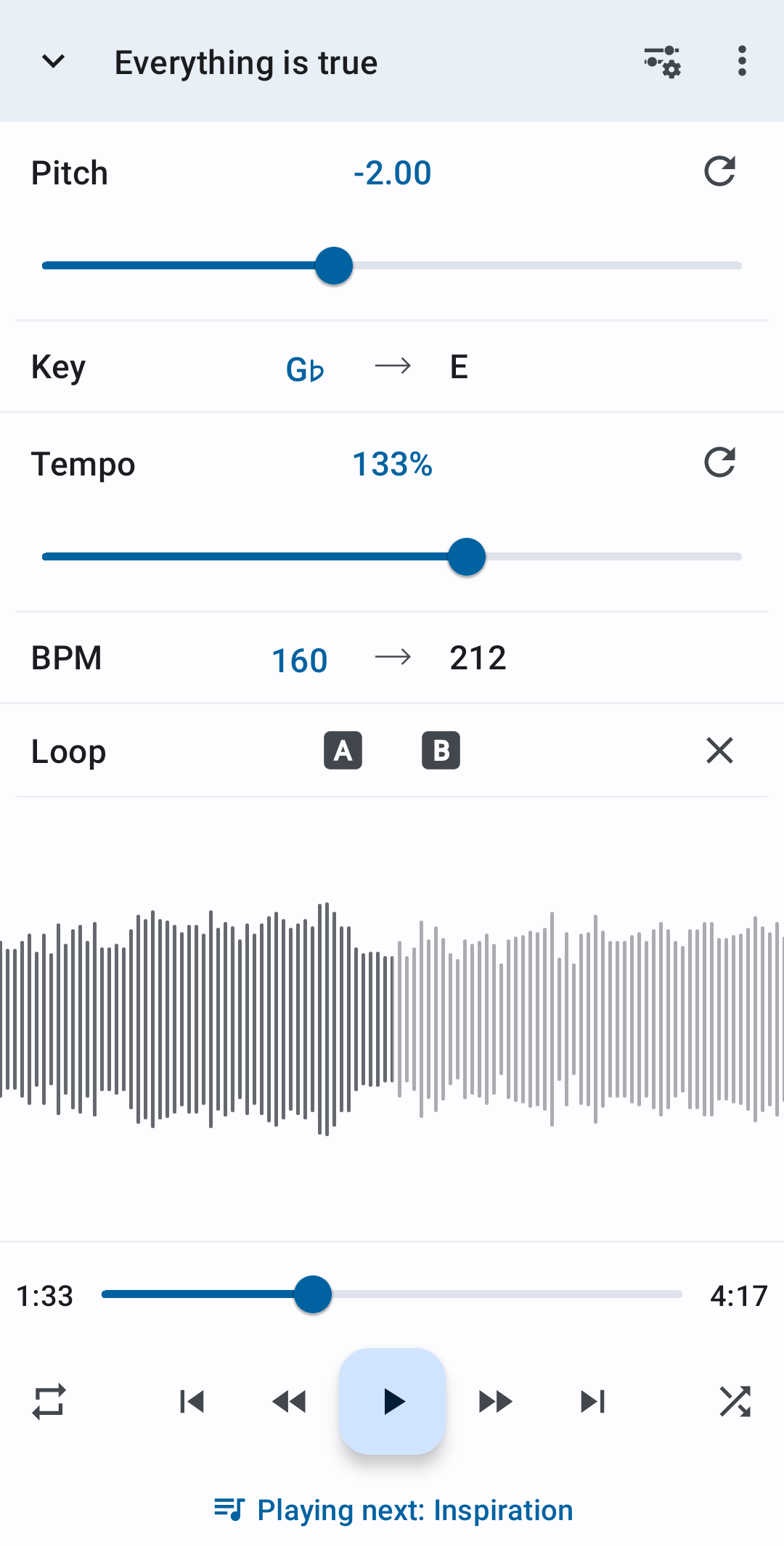 اسکرین شات 8 برنامه تغییر دهنده سرعت موسیقی - Music Speed Changer