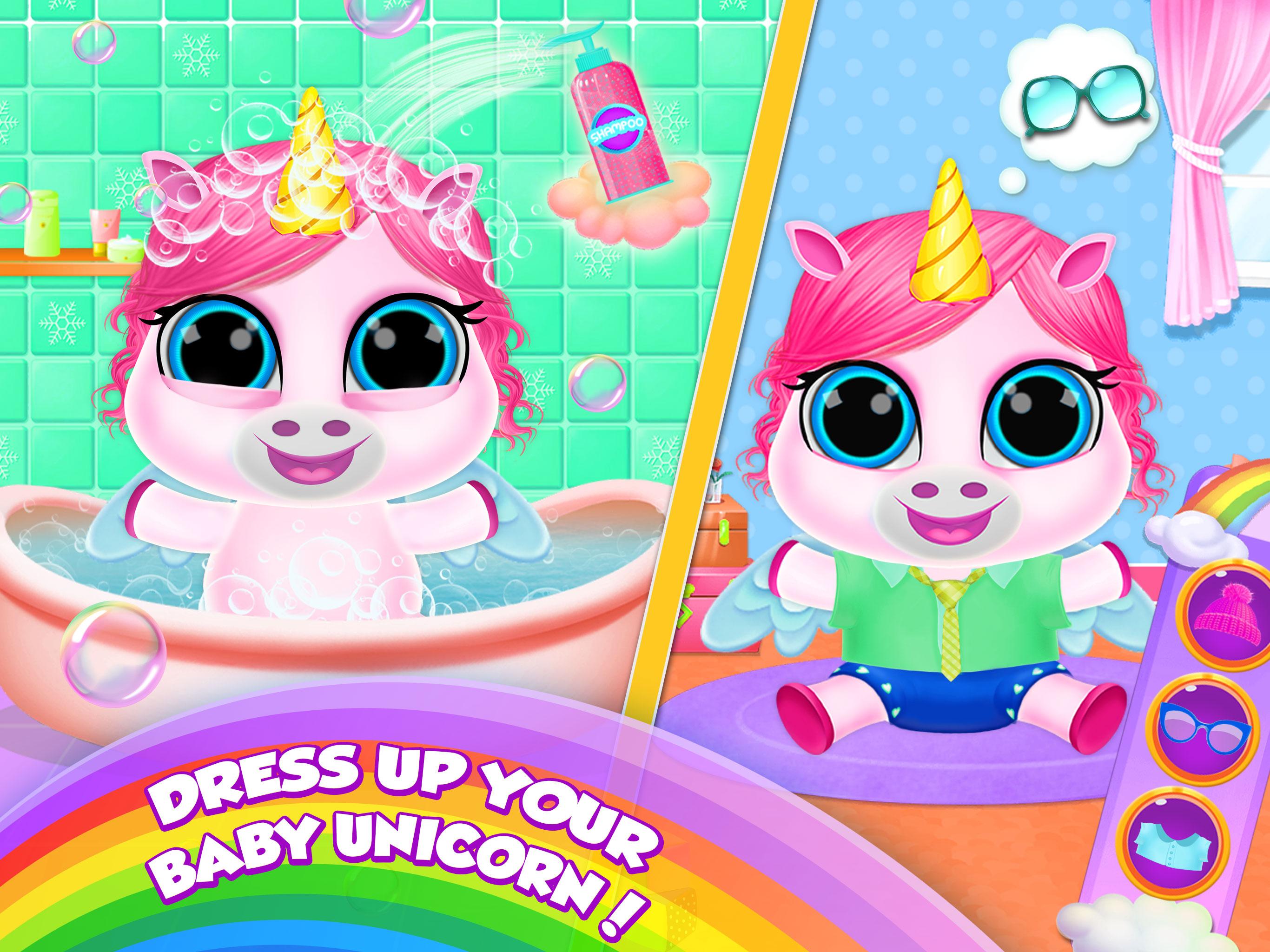 اسکرین شات 3 برنامه Unicorn Baby Care Pet Pony