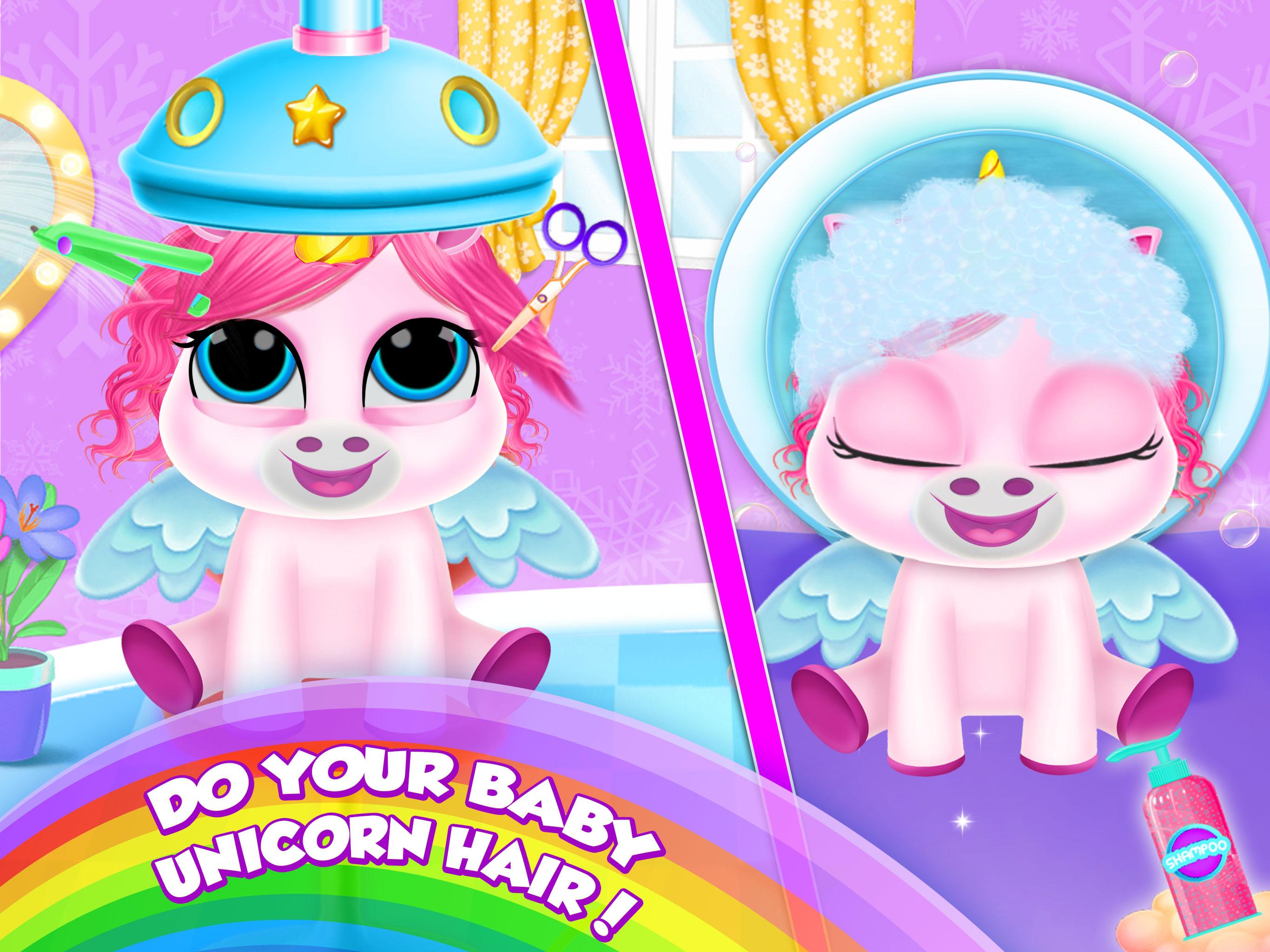 اسکرین شات 5 برنامه Unicorn Baby Care Pet Pony