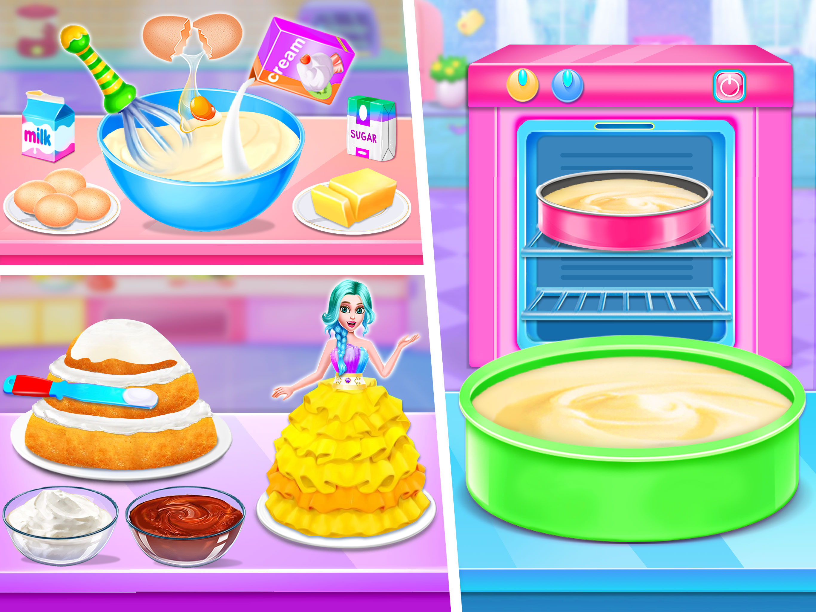 اسکرین شات 2 بازی Doll House Cake Maker Game