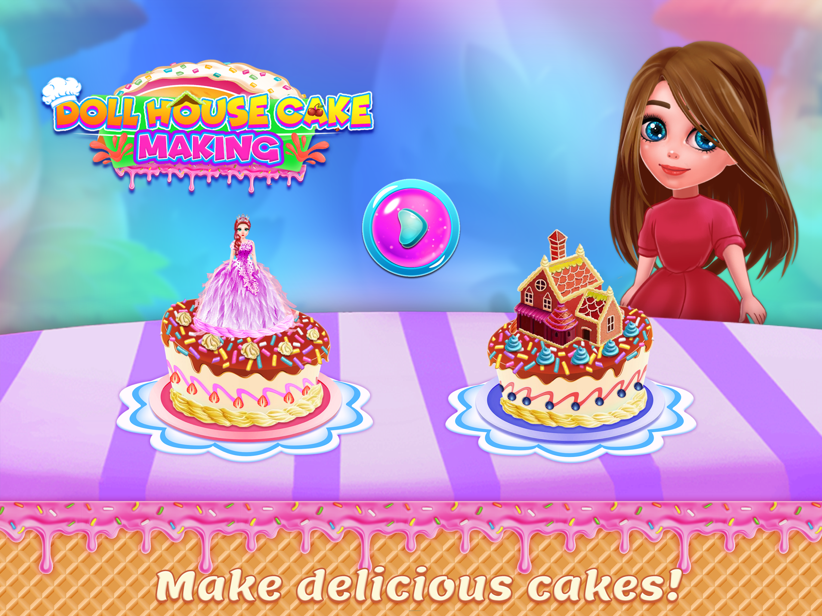 اسکرین شات 3 بازی Doll House Cake Maker Game