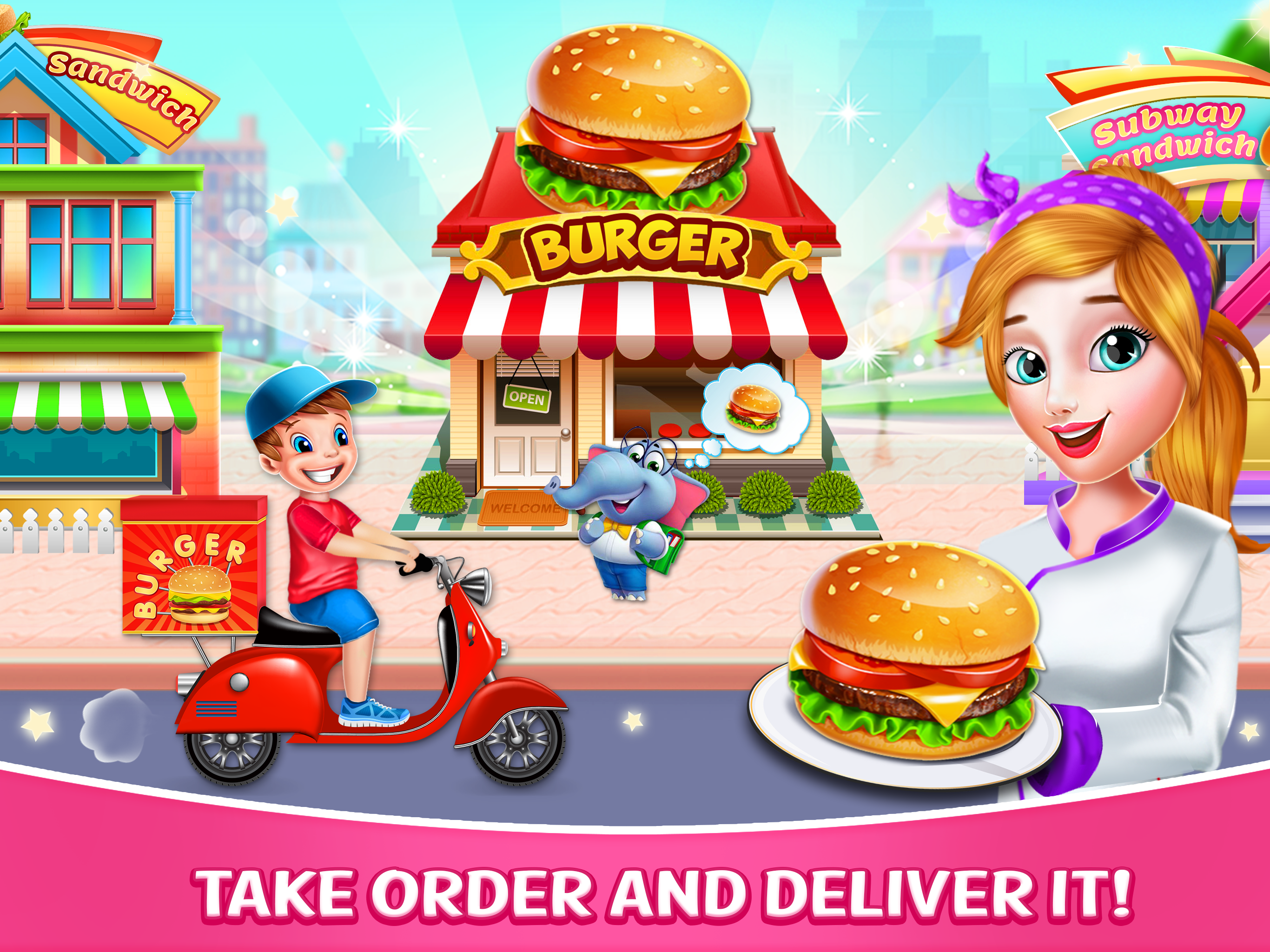 اسکرین شات 1 بازی Cooking Burger Delivery Game