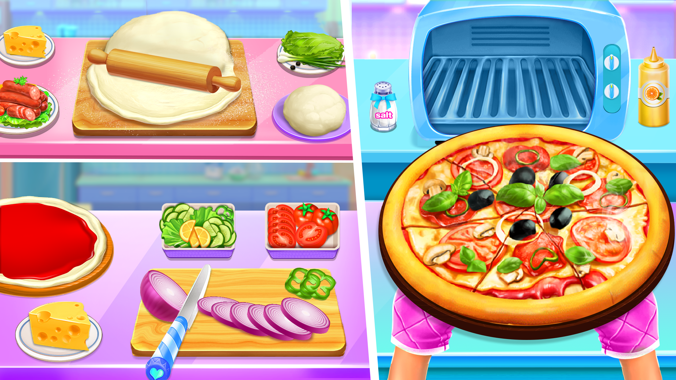 اسکرین شات 1 برنامه Bake Pizza Game- Cooking game