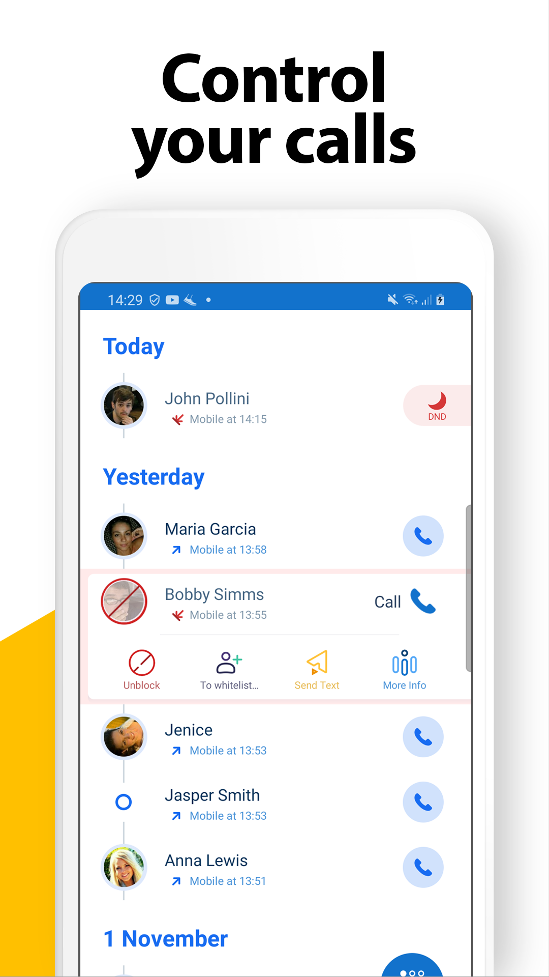 اسکرین شات 3 برنامه Call Blocker - Block Numbers