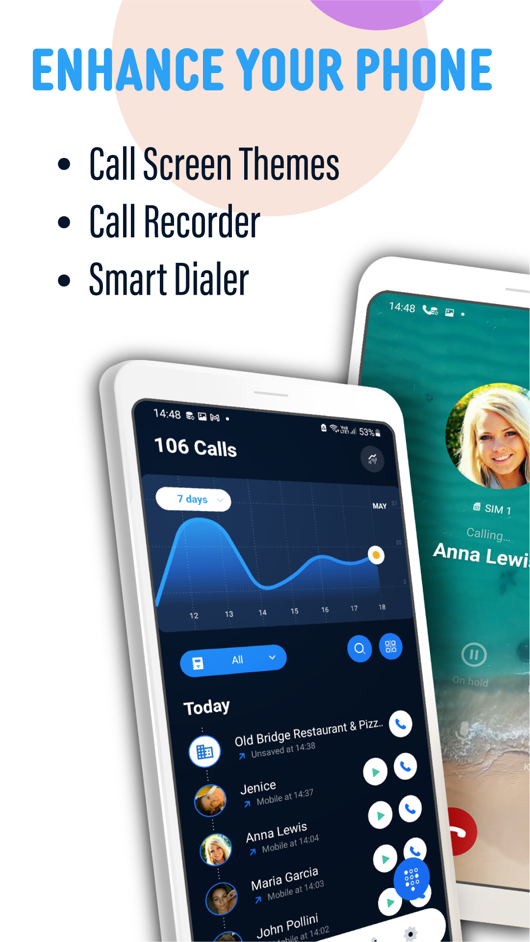 اسکرین شات 2 برنامه Phone Dialer: Contacts & Calls